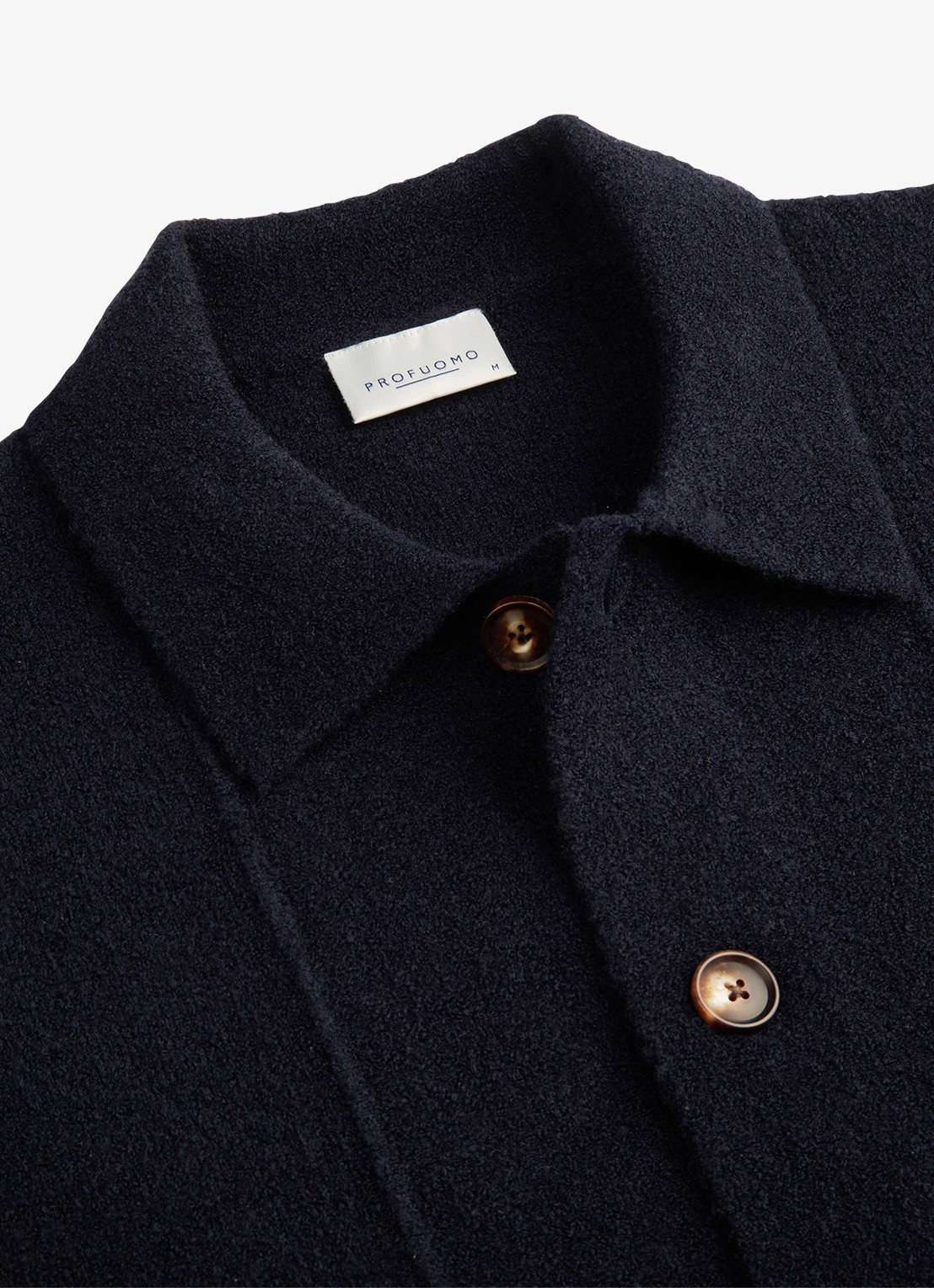 Profuomo Fijngebreid vest in wolblend met polokraag - detail 5 donkerblauw