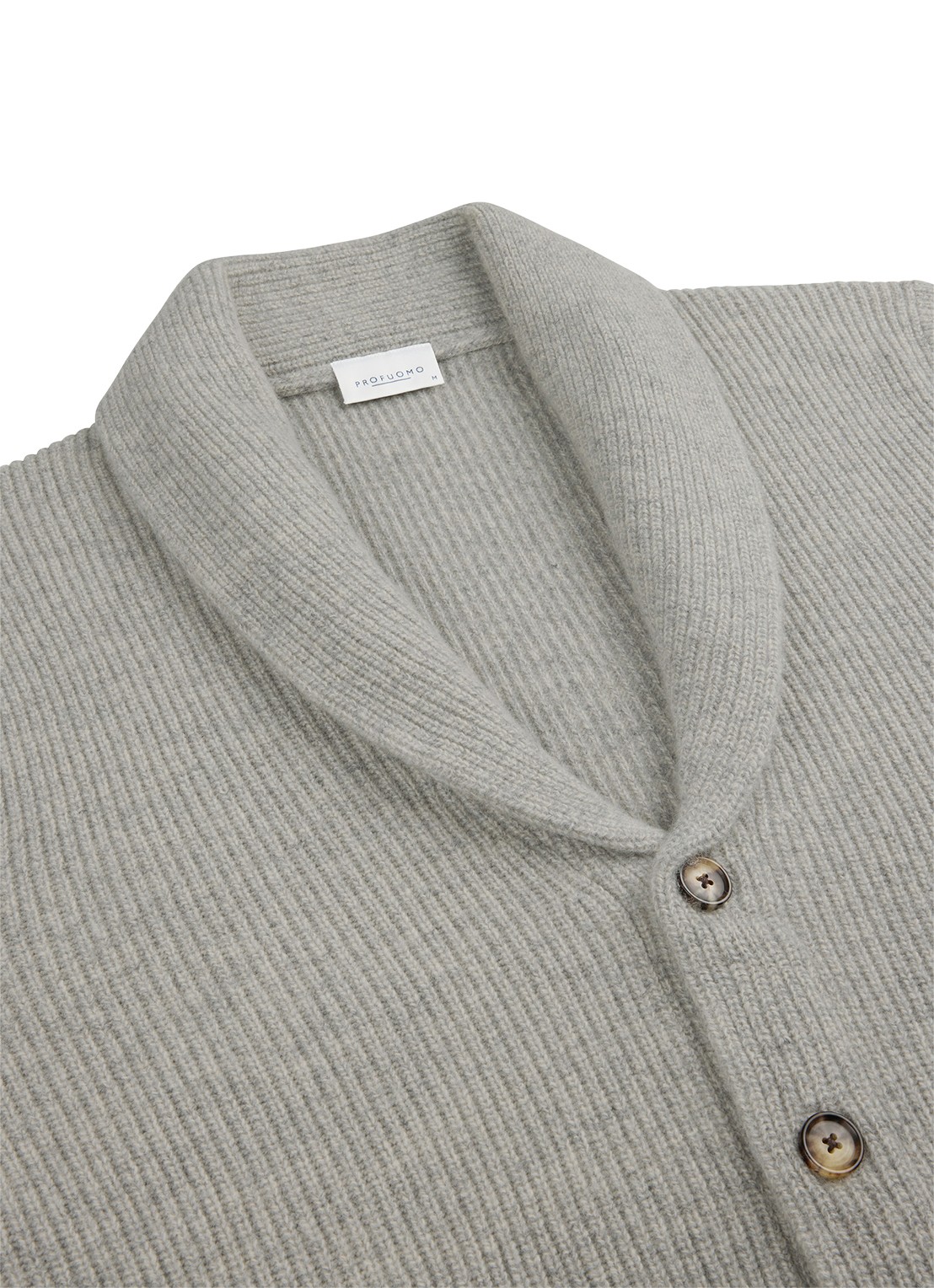 Profuomo Fijngebreid vest in wolblend met ribstructuur - detail 2 grijsmele