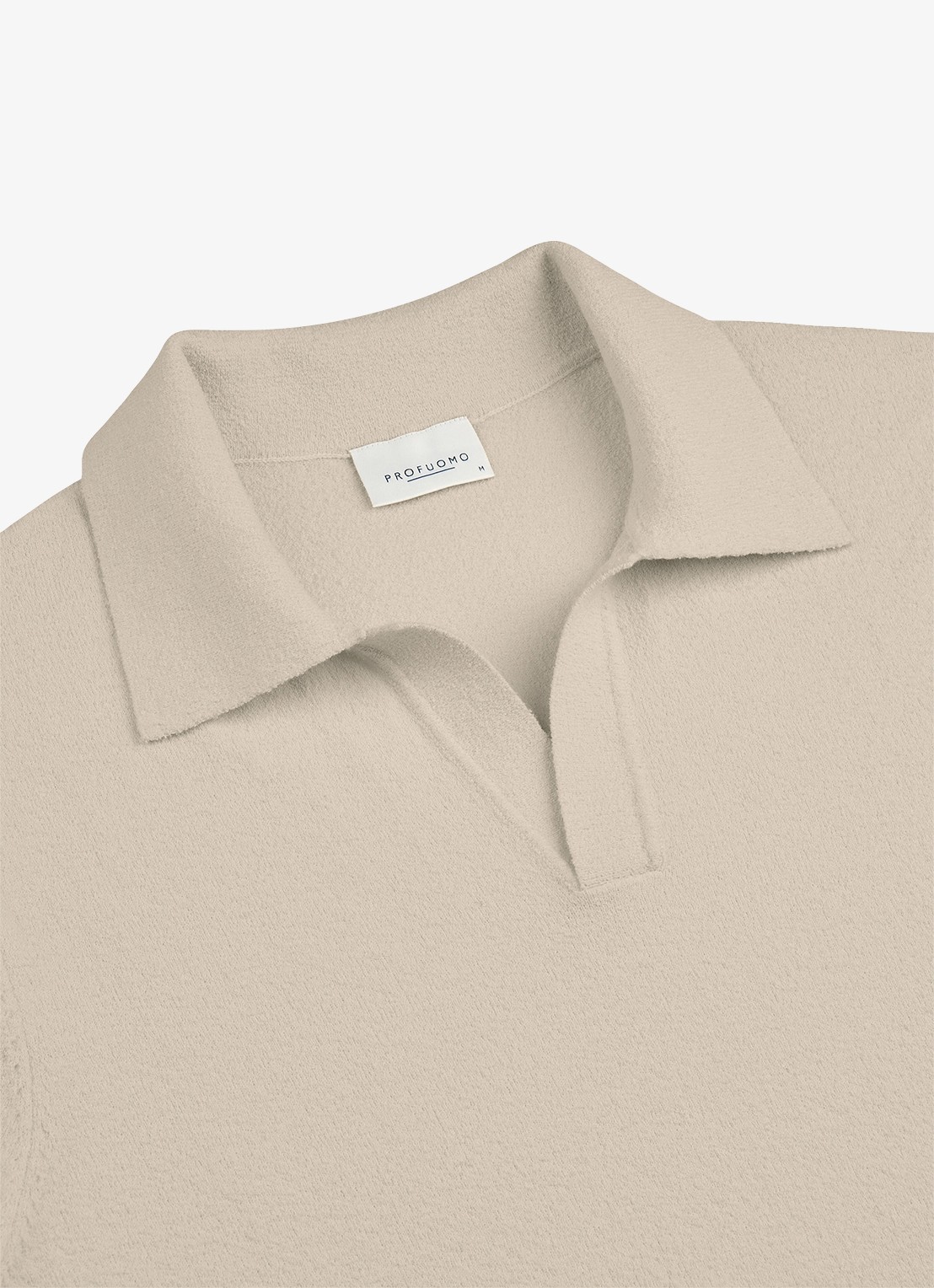 Profuomo Fijngebreide polo met stretch - detail 6 beige
