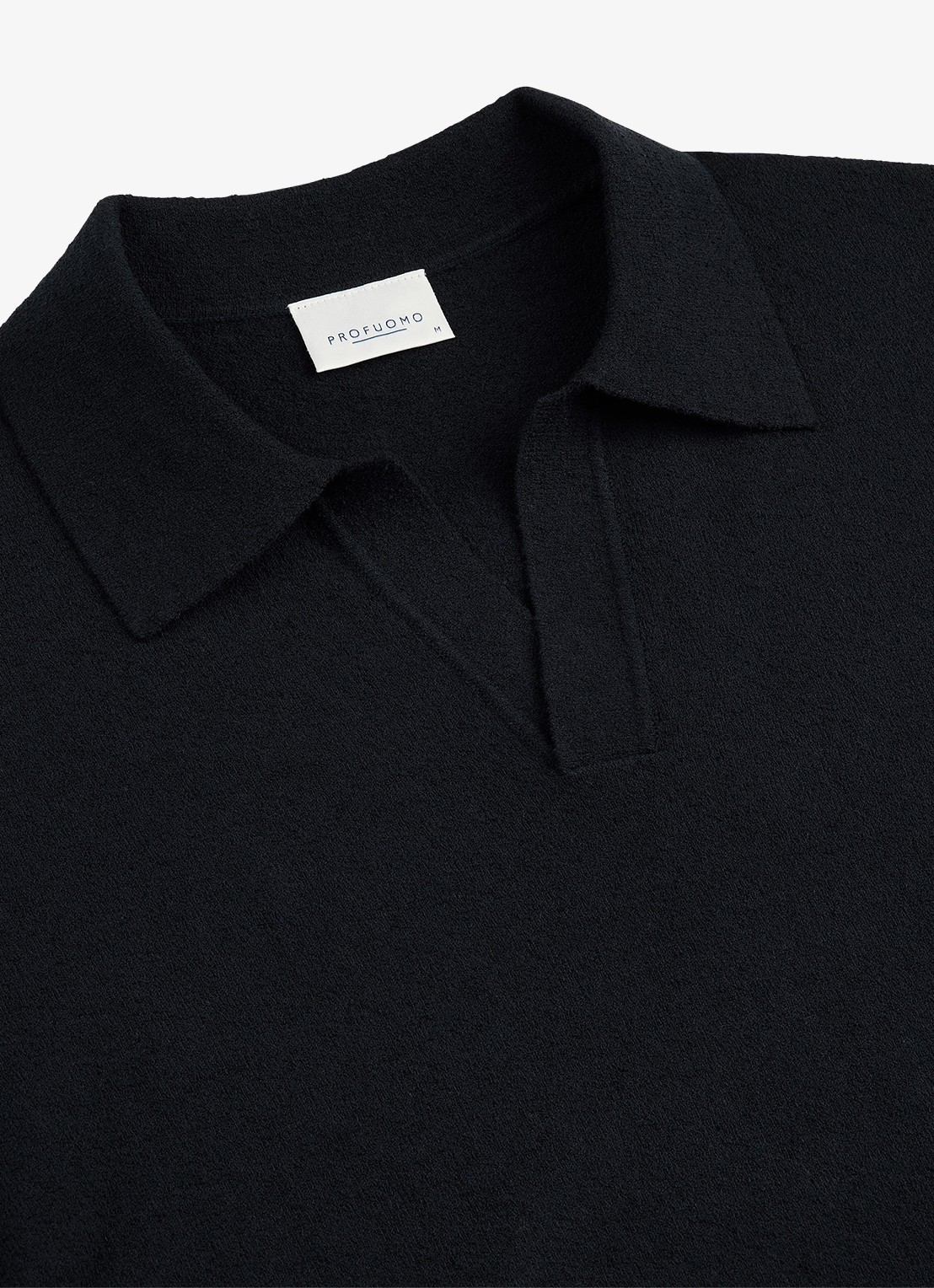 Profuomo Fijngebreide polo met stretch - detail 5 donkerblauw