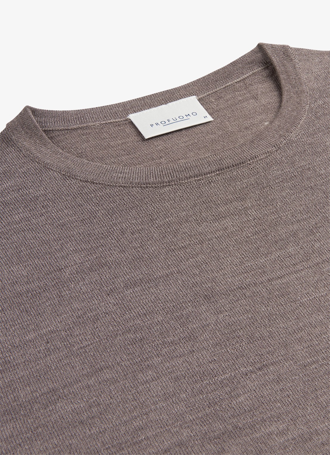 Profuomo Fijngebreide pullover van merino wol - detail 3 taupe