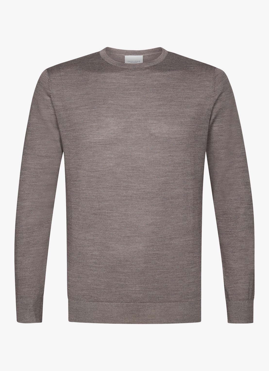 Profuomo Fijngebreide pullover van merino wol - voorkant 4 taupe