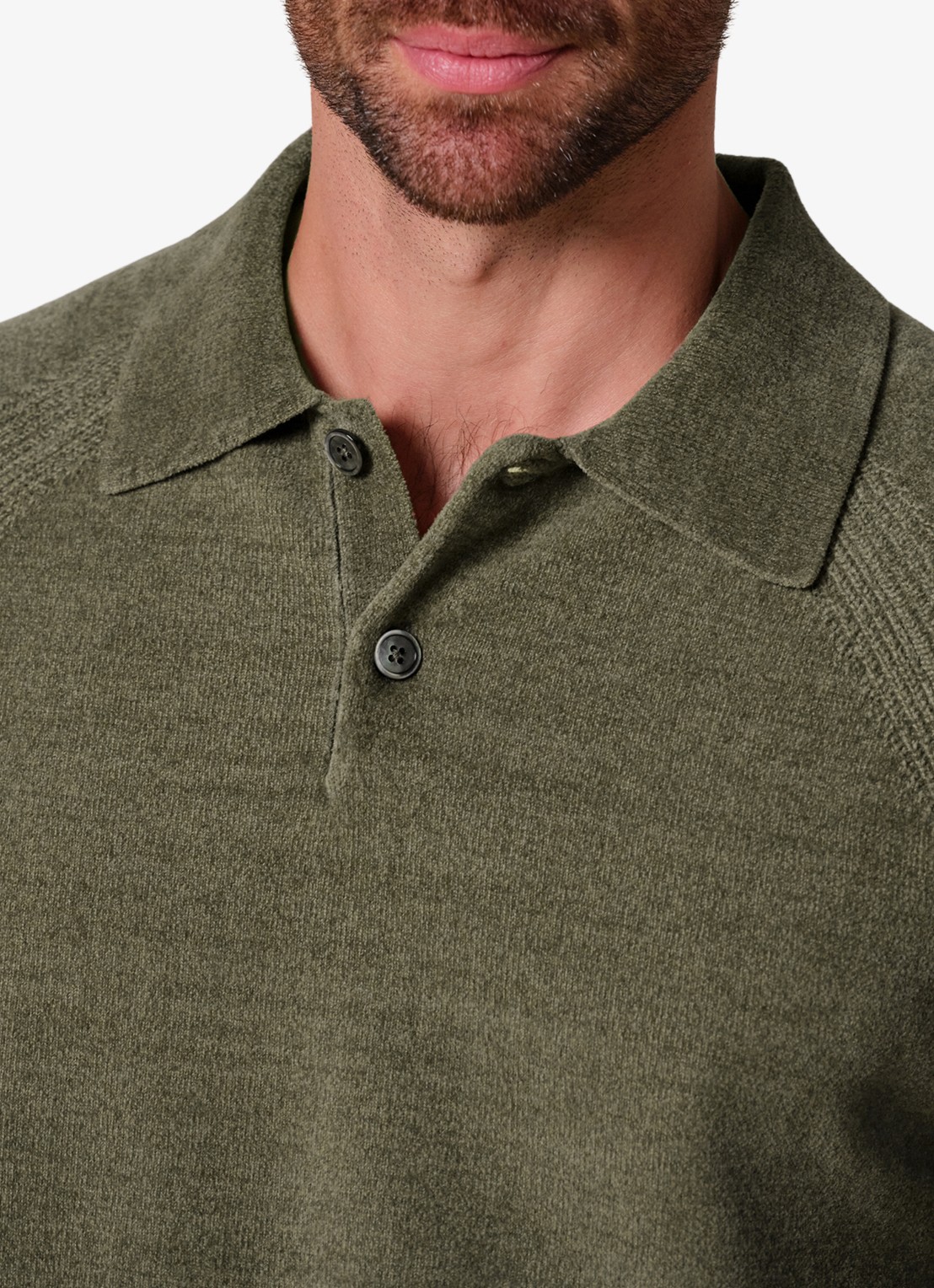 Profuomo Fijngebreide trui in wolblend met polokraag - detail 4 groen
