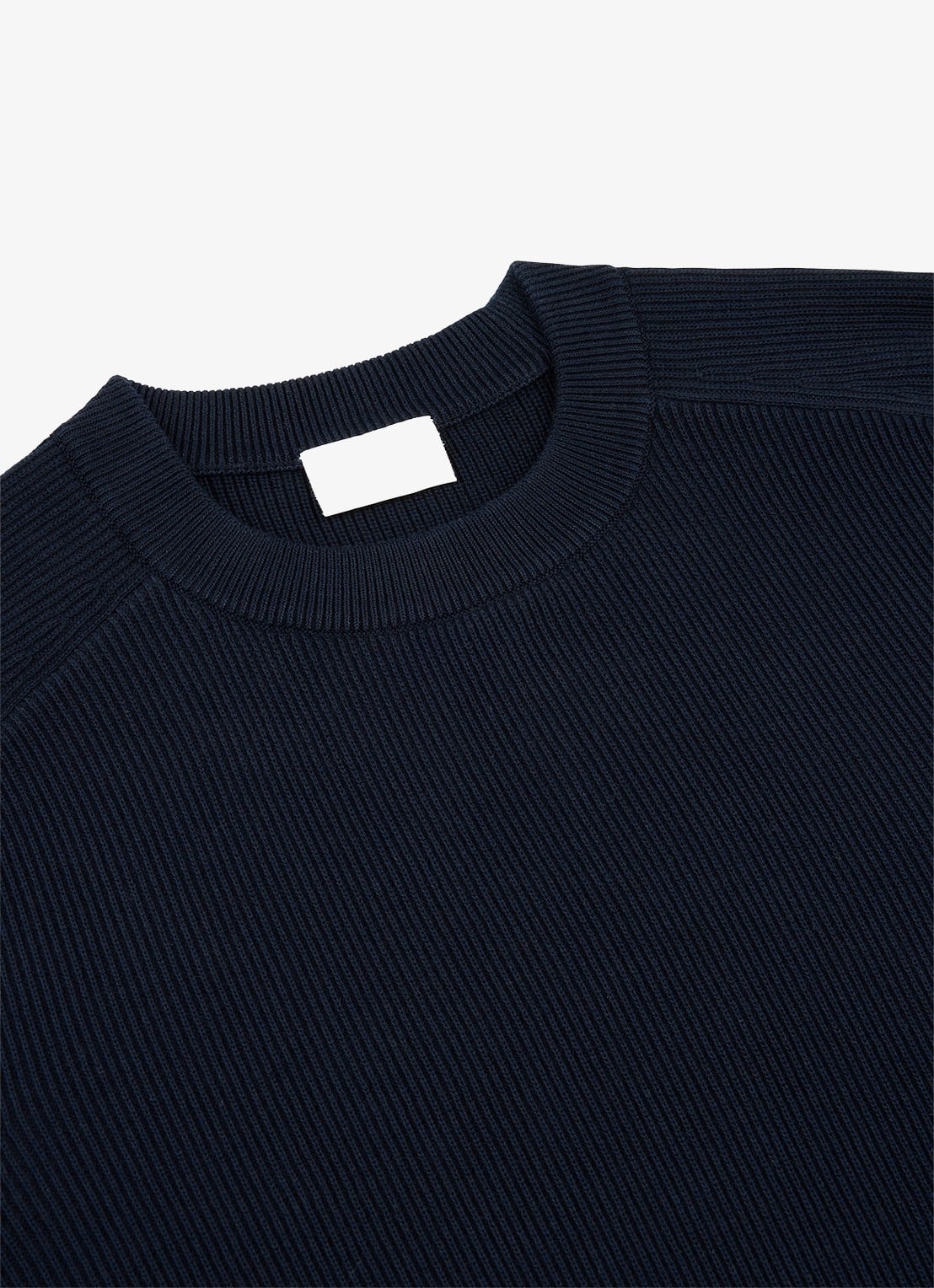 Profuomo Fijngebreide trui met ribstructuur - detail 6 donkerblauw