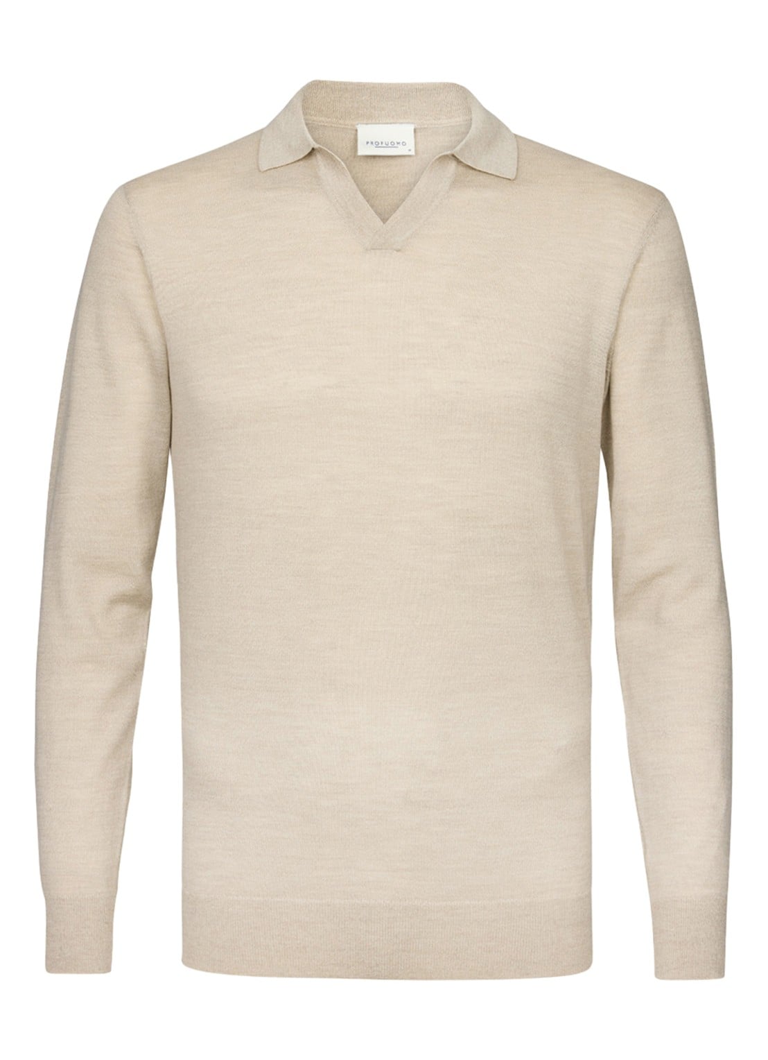 Profuomo Fijngebreide trui van merino wol - voorkant beige
