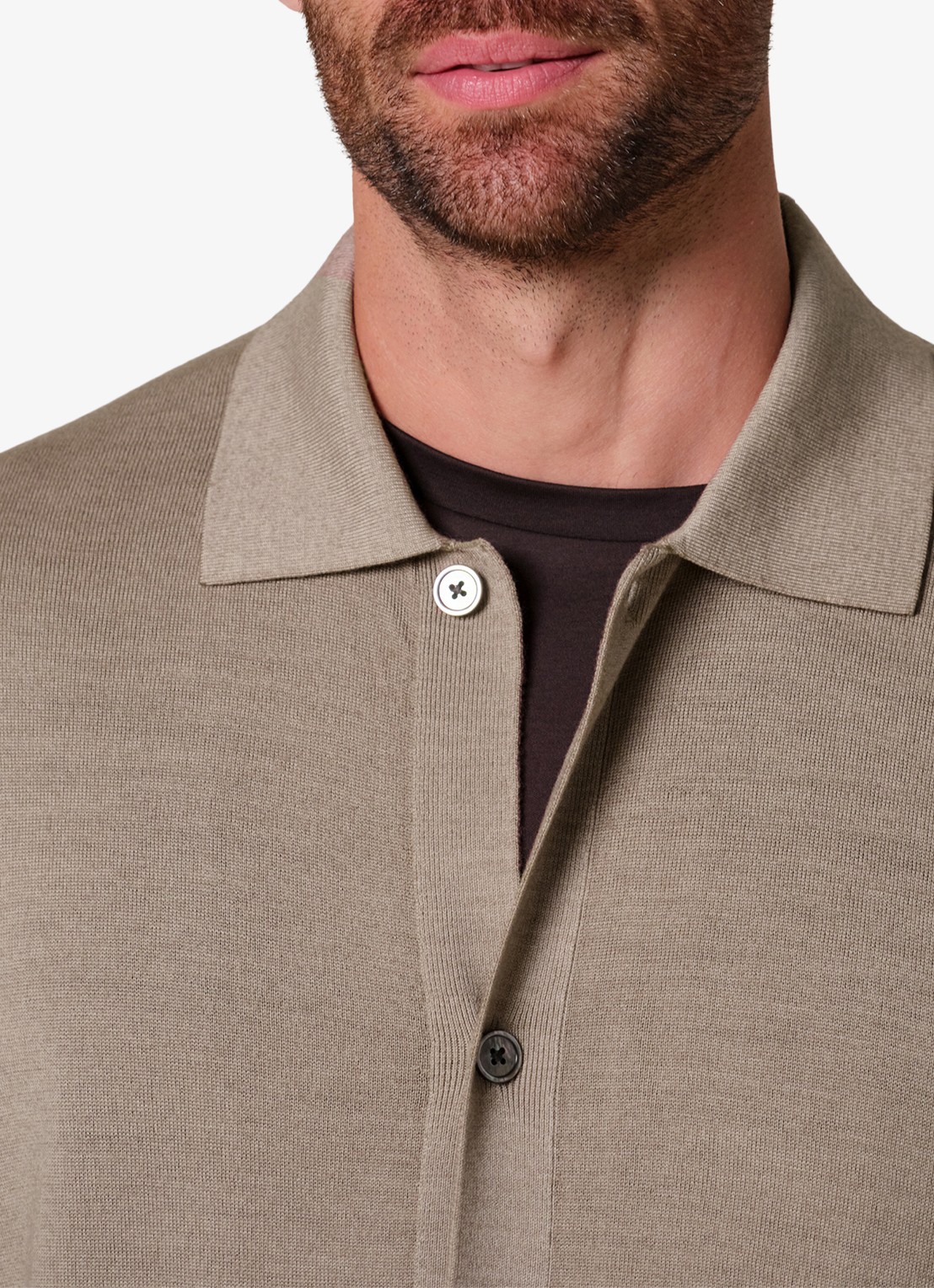 Profuomo Fijngebreide trui van wol - detail 3 beige