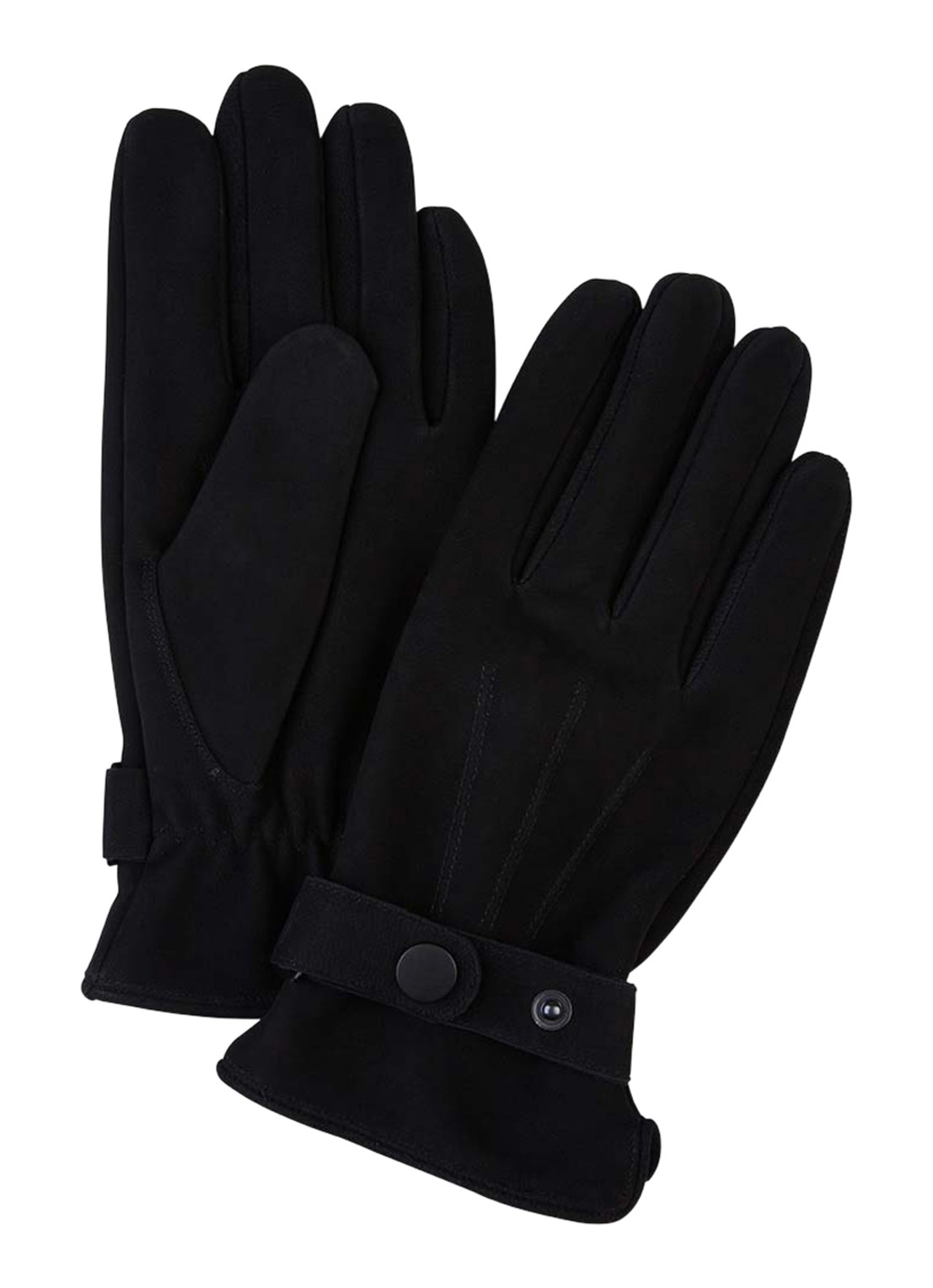 Profuomo Handschoen van leer - voorkant zwart
