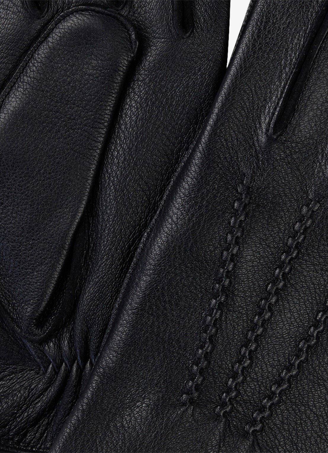 Profuomo Handschoenen van leer - detail zwart