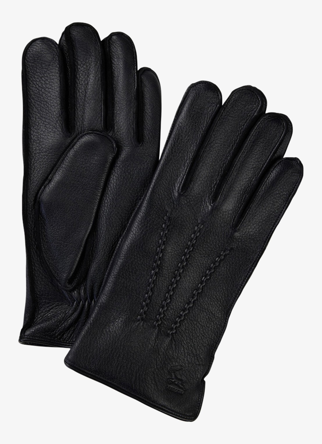 Profuomo Handschoenen van leer - voorkant 2 zwart