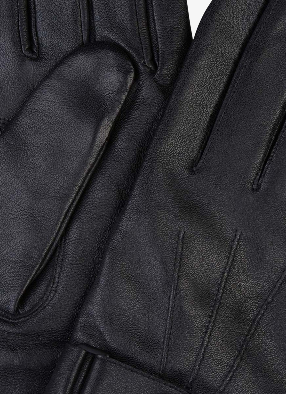 Profuomo Handschoenen van leer - detail zwart