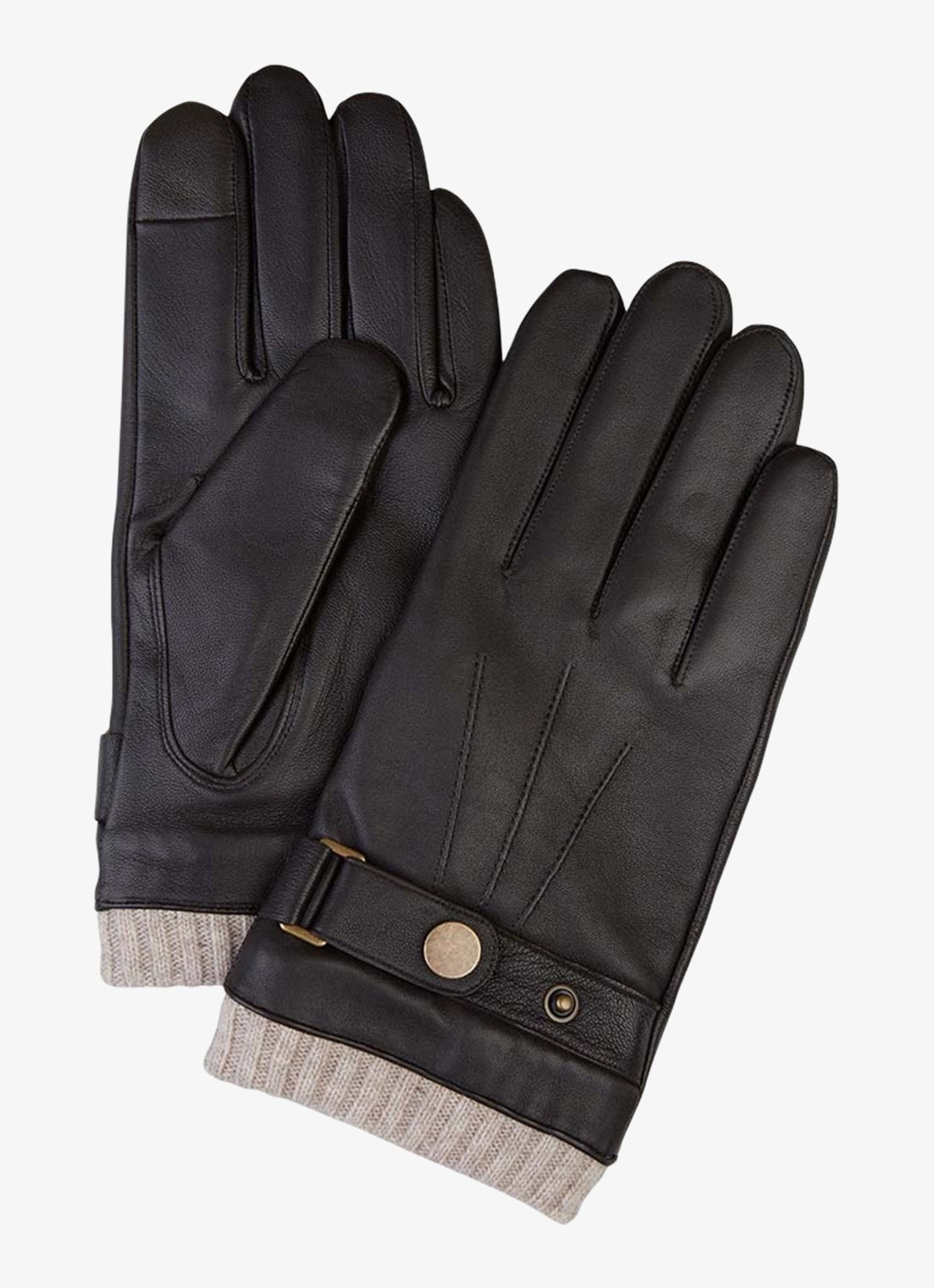 Profuomo Handschoenen van leer - voorkant donkerbruin