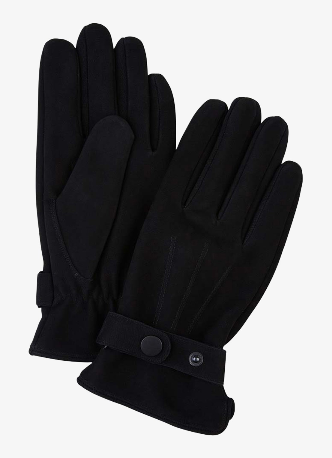Profuomo Handschoenen van leer - voorkant 2 zwart