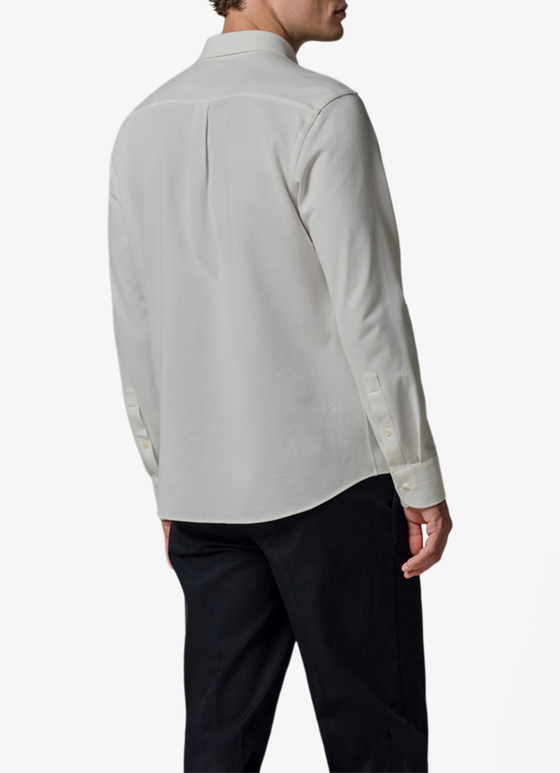 Profuomo Japanese knitted slim fit overhemd - achterkant wit