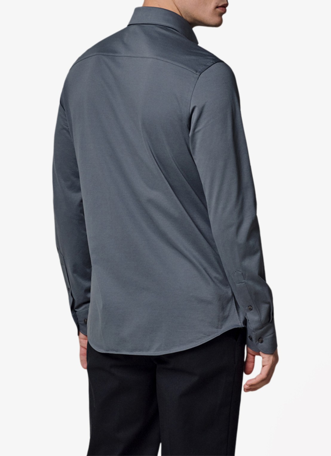 Profuomo Japanese knitted slim fit shirt - achterkant 3 denim