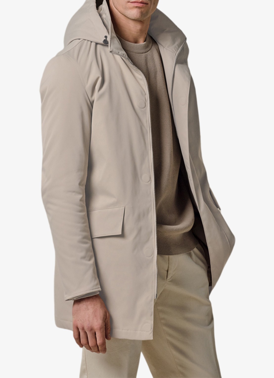 Profuomo Jas met capuchon - detail 3 beige
