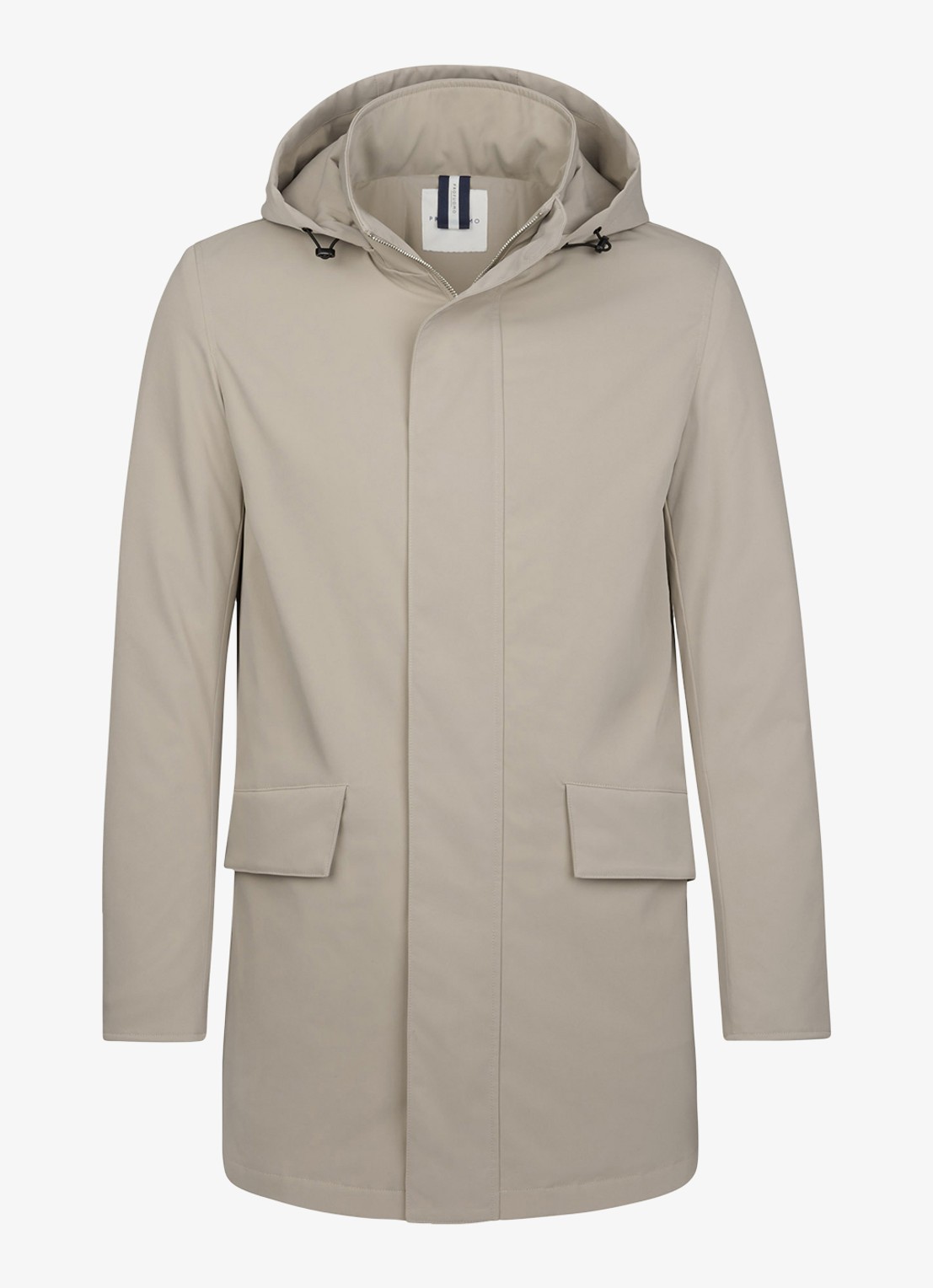 Profuomo Jas met capuchon - voorkant beige