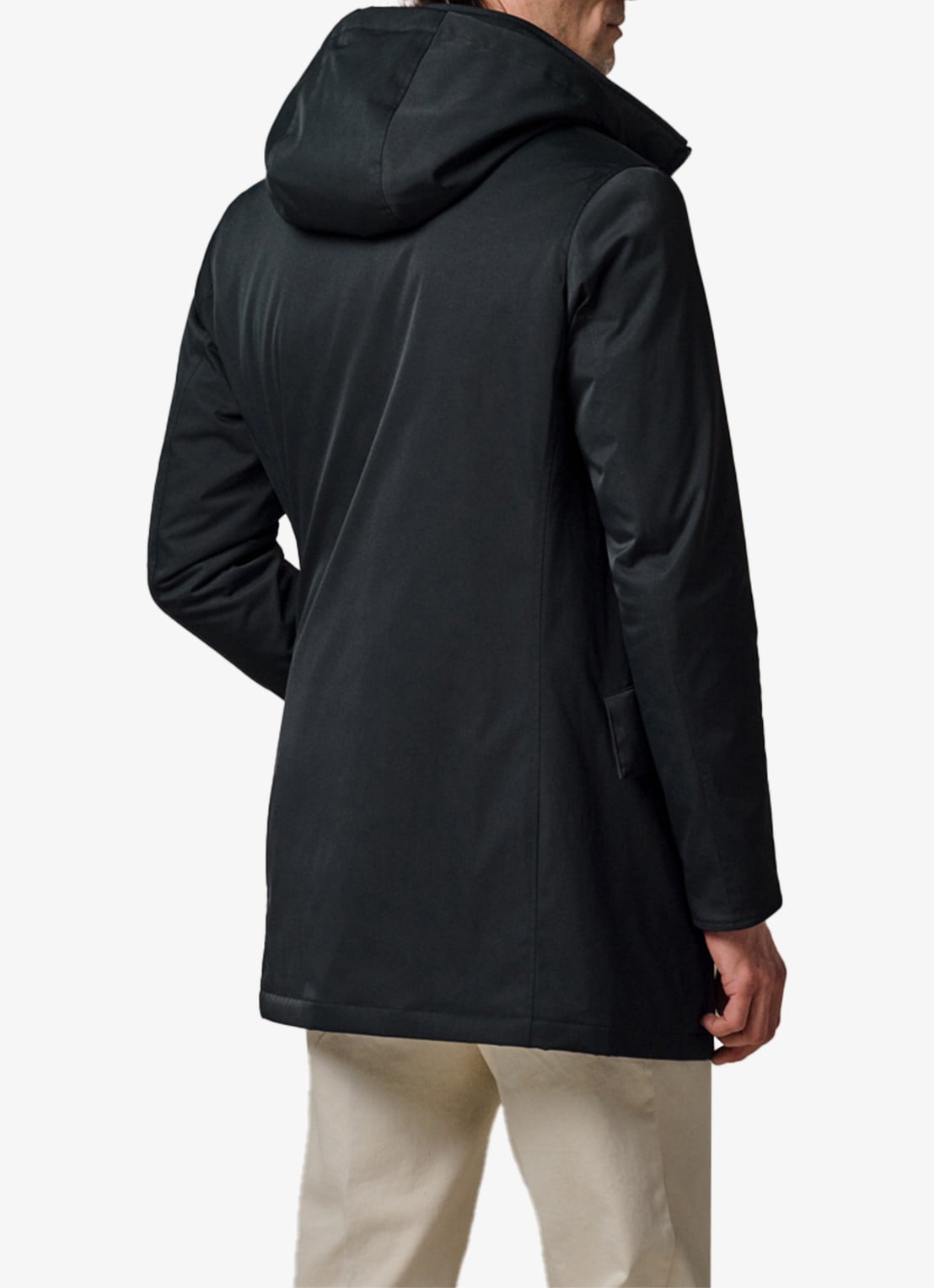 Profuomo Jas met capuchon - achterkant donkerblauw