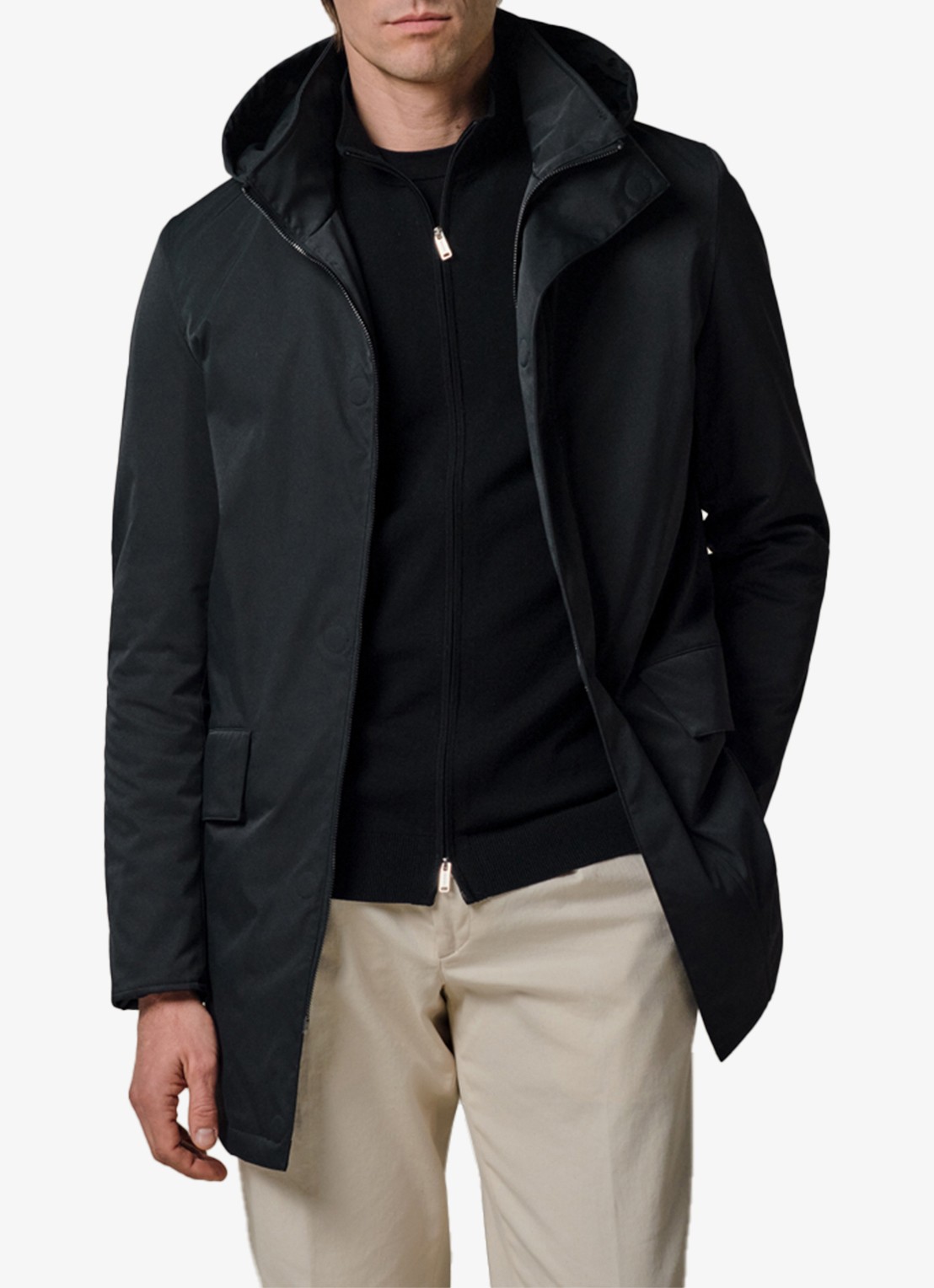 Profuomo Jas met capuchon - detail 4 donkerblauw
