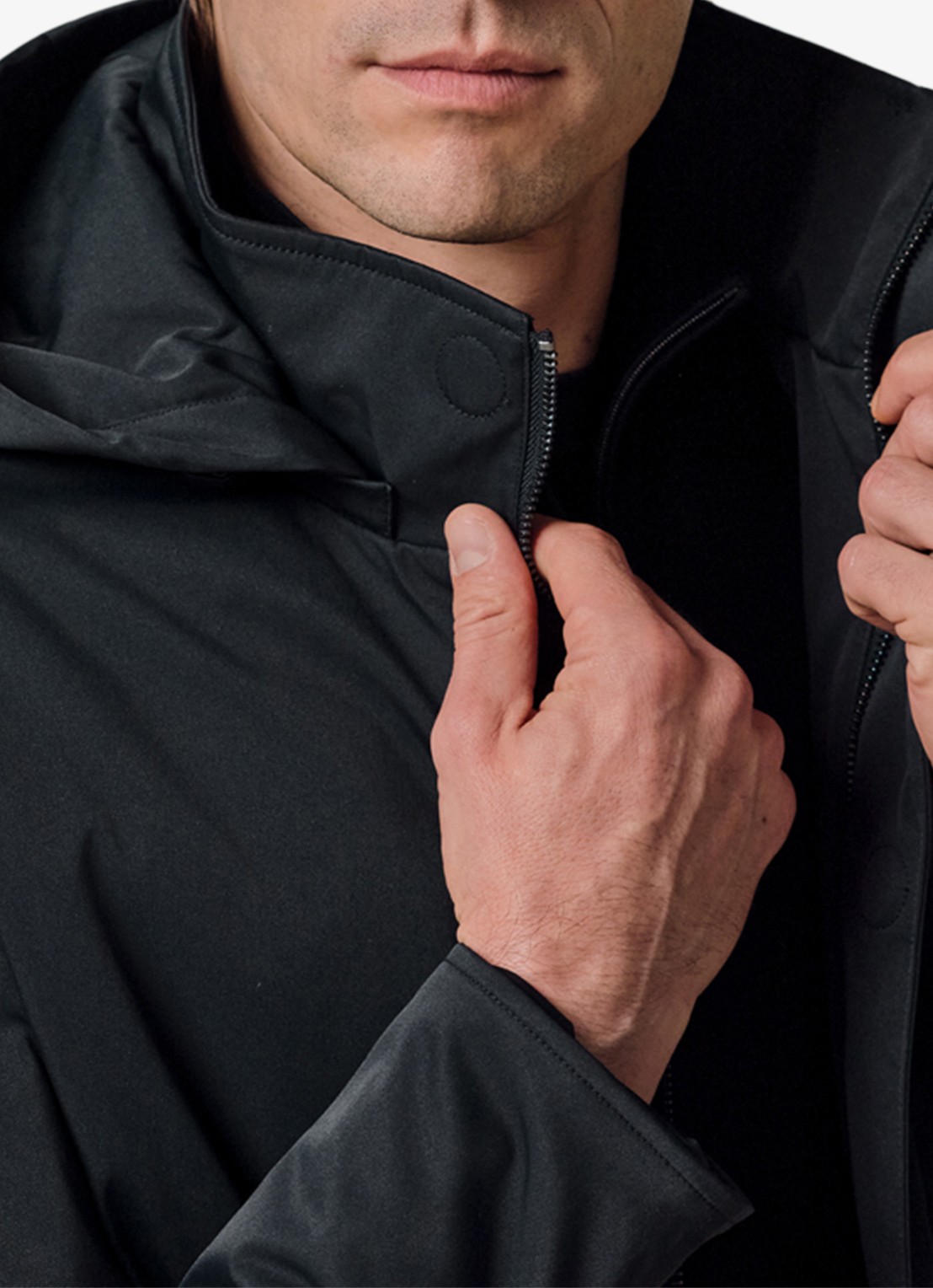 Profuomo Jas met capuchon - detail 5 donkerblauw