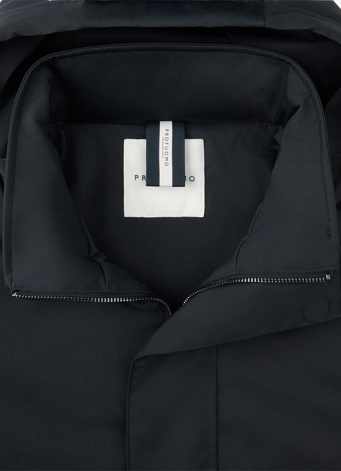 Profuomo Jas met capuchon - detail 6 donkerblauw