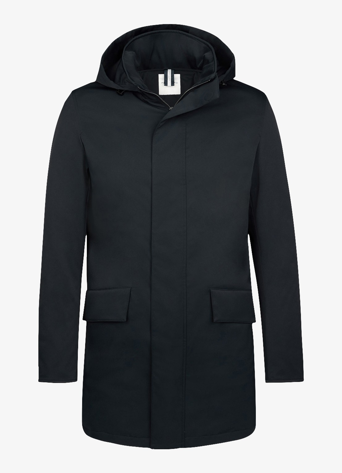 Profuomo Jas met capuchon - voorkant 2 donkerblauw