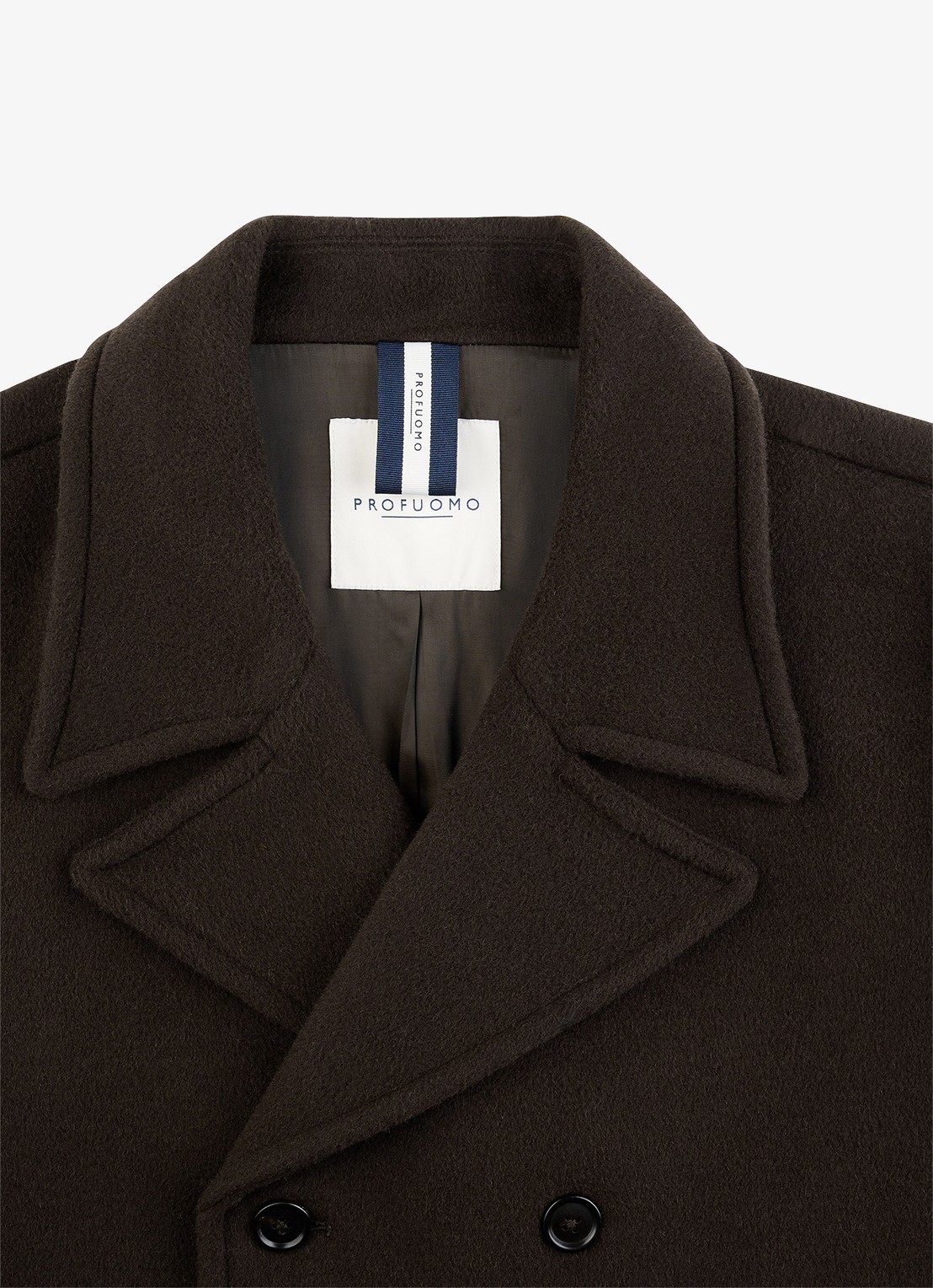 Profuomo Jas van wol met steekzakken - detail 2 donkerbruin