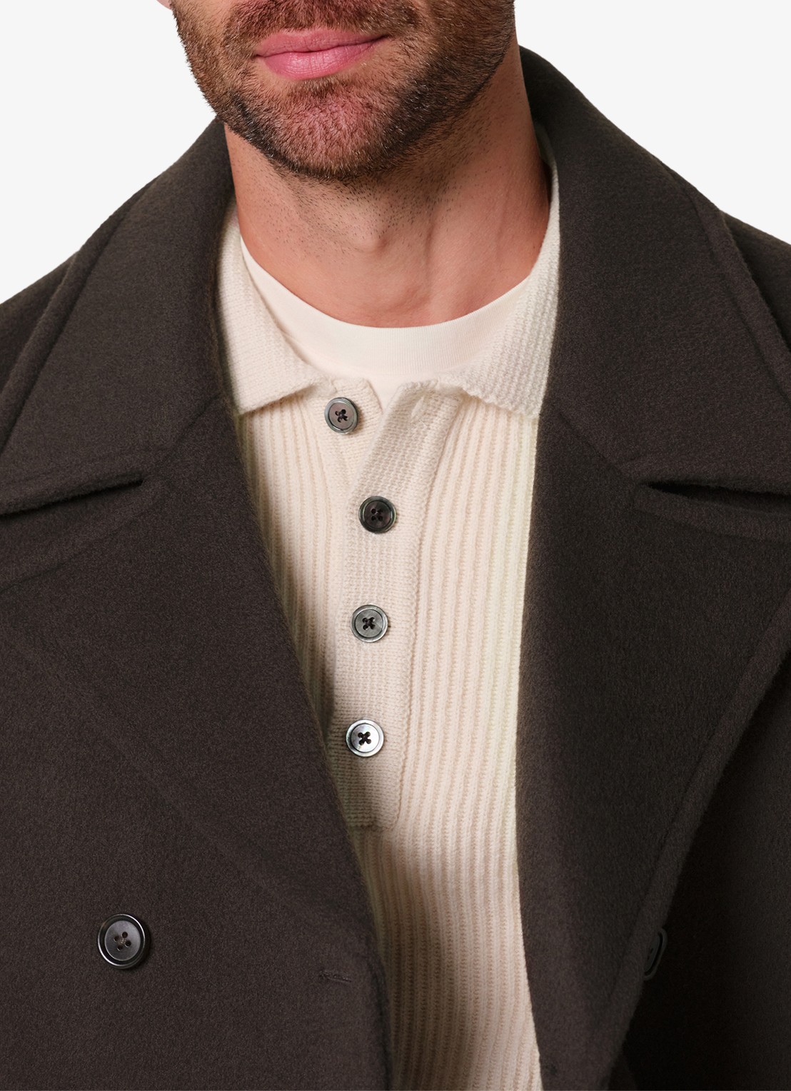 Profuomo Jas van wol met steekzakken - detail 3 donkerbruin