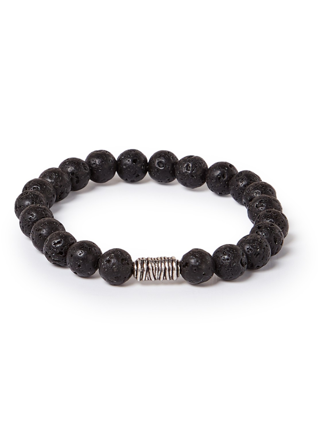 Profuomo Kralenarmband met lavasteen PP1K000209 - voorkant zwart