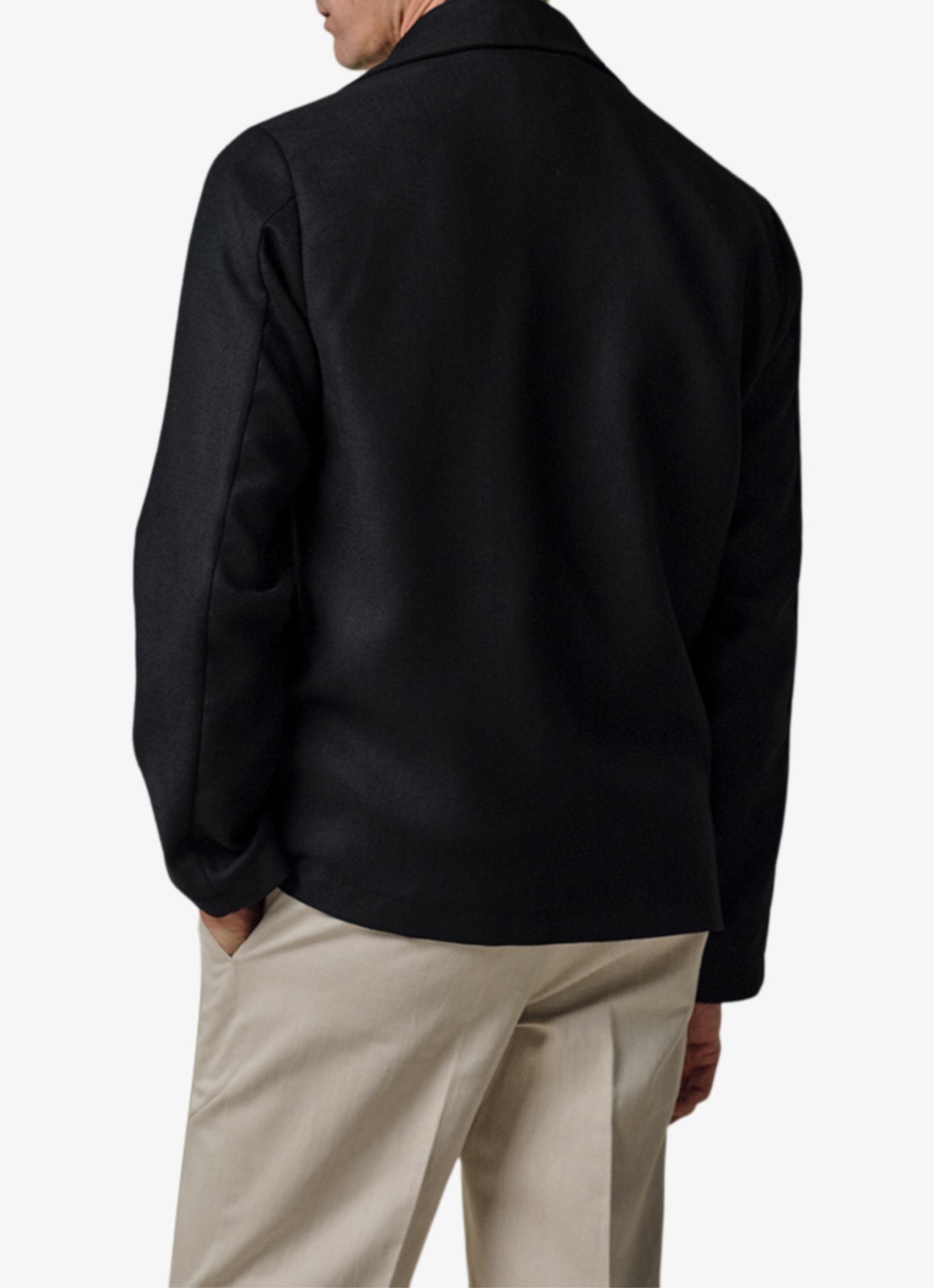 Profuomo Light wol overshirt - achterkant 6 donkerblauw