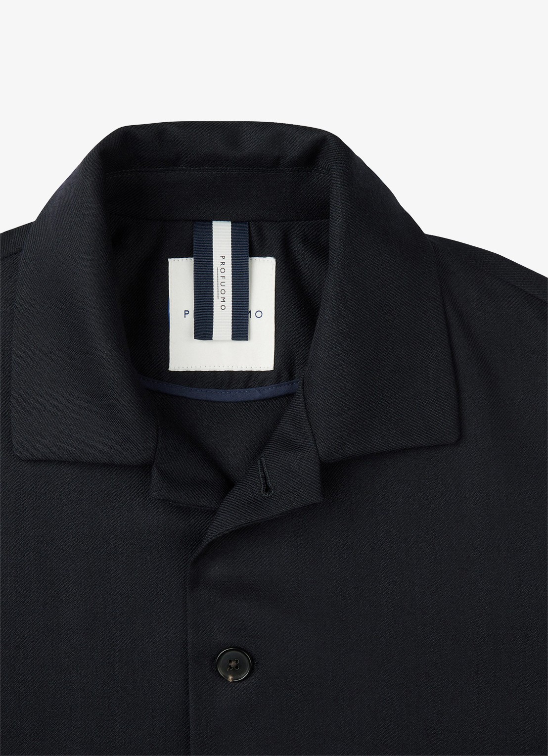 Profuomo Light wol overshirt - detail 5 donkerblauw