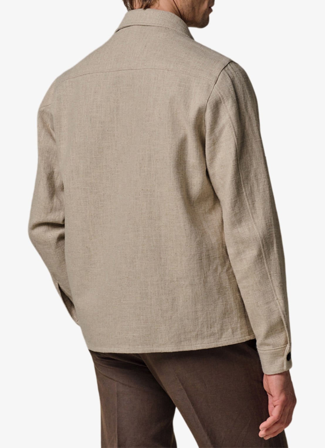 Profuomo Linen overshirt - achterkant 3 beige