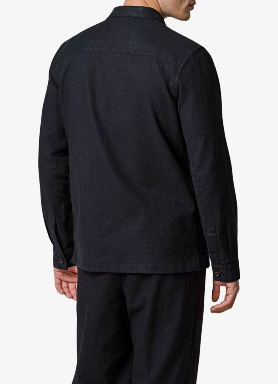 Profuomo Linen overshirt - achterkant 3 blauw