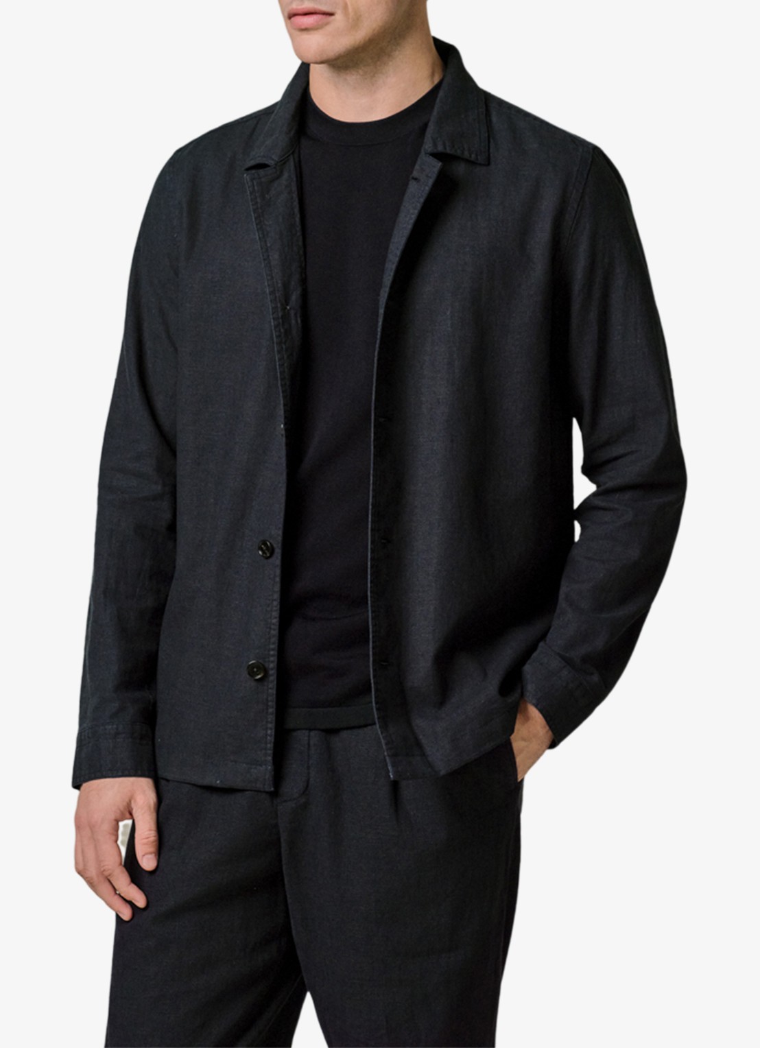 Profuomo Linen overshirt - detail 4 blauw