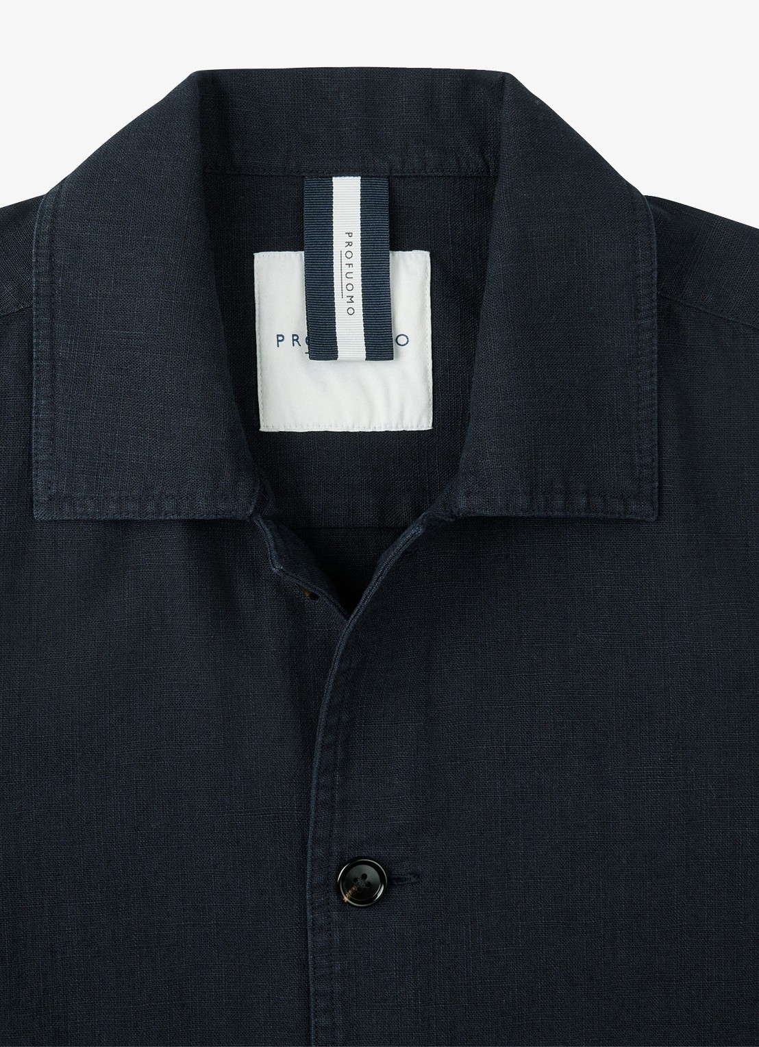 Profuomo Linen overshirt - detail 6 blauw