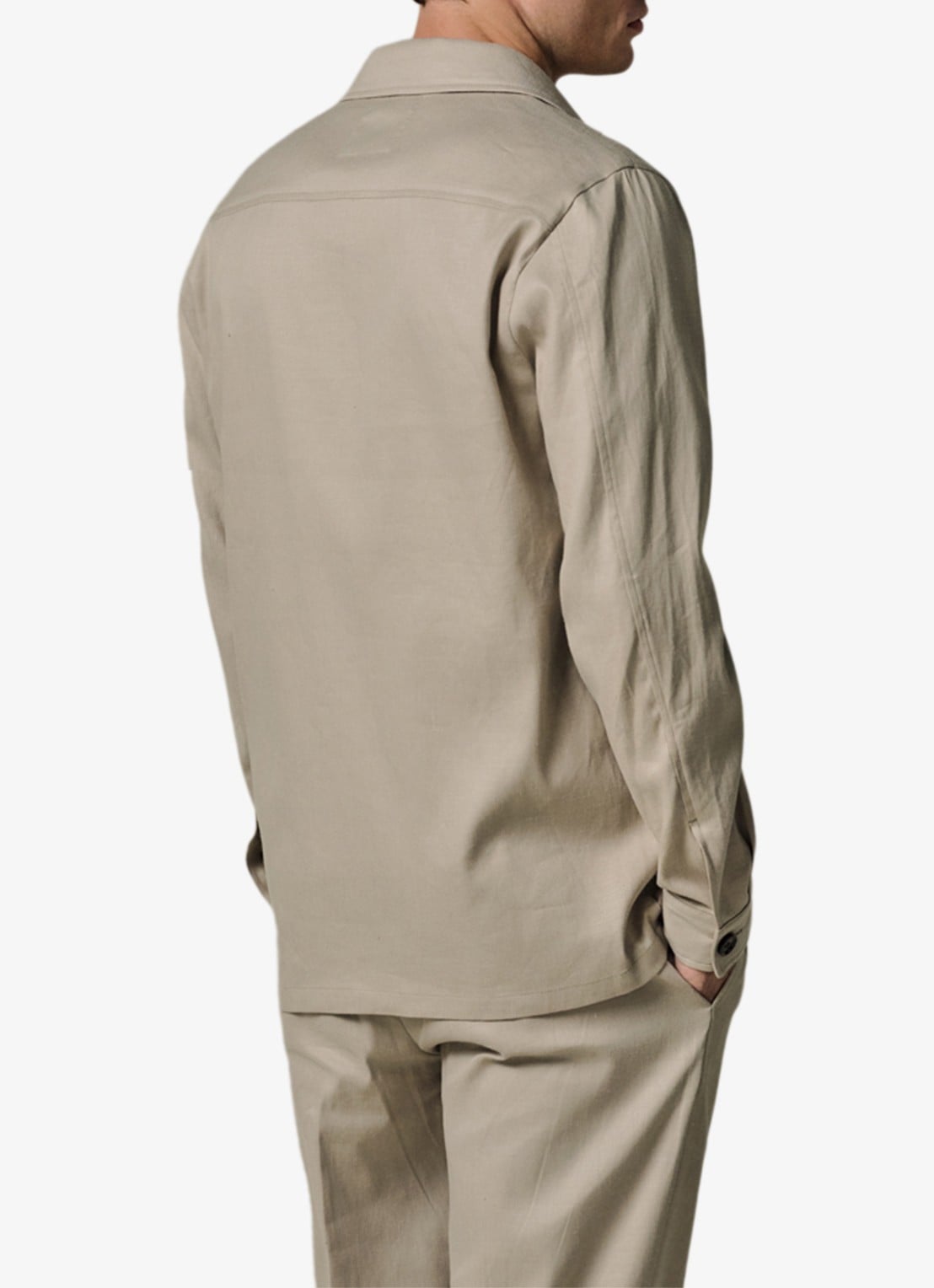 Profuomo Linen overshirt - achterkant beige