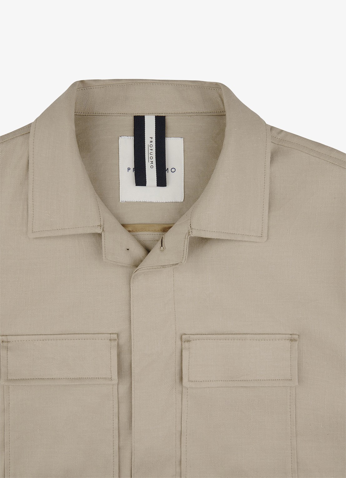 Profuomo Linen overshirt - detail 6 beige