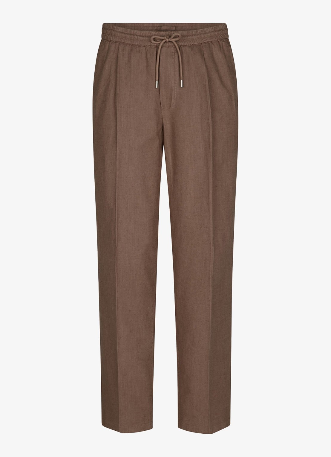 Profuomo Loose fit broek in linnenblend - voorkant clay