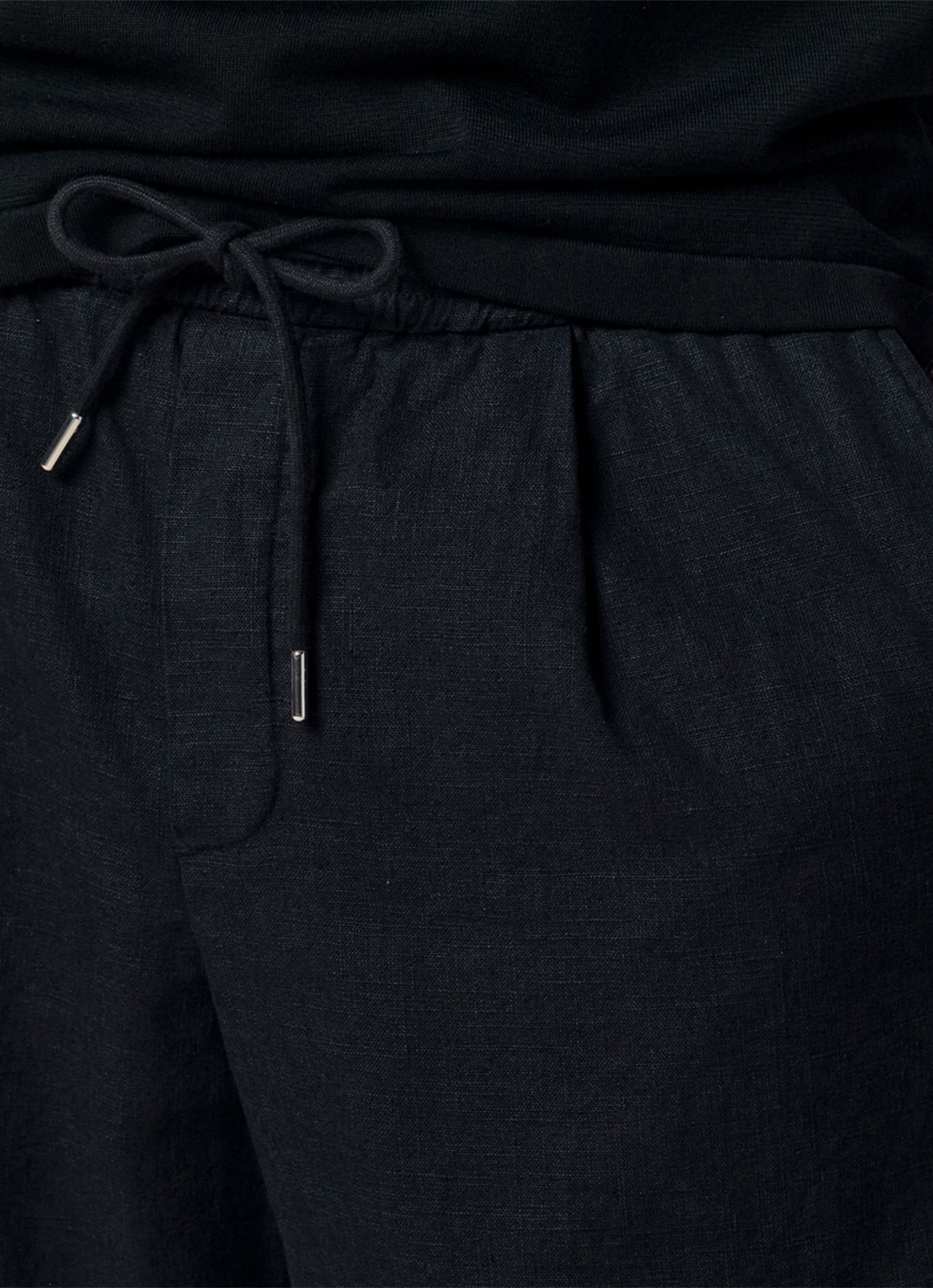 Profuomo Loose fit broek in linnenblend - detail 4 blauw