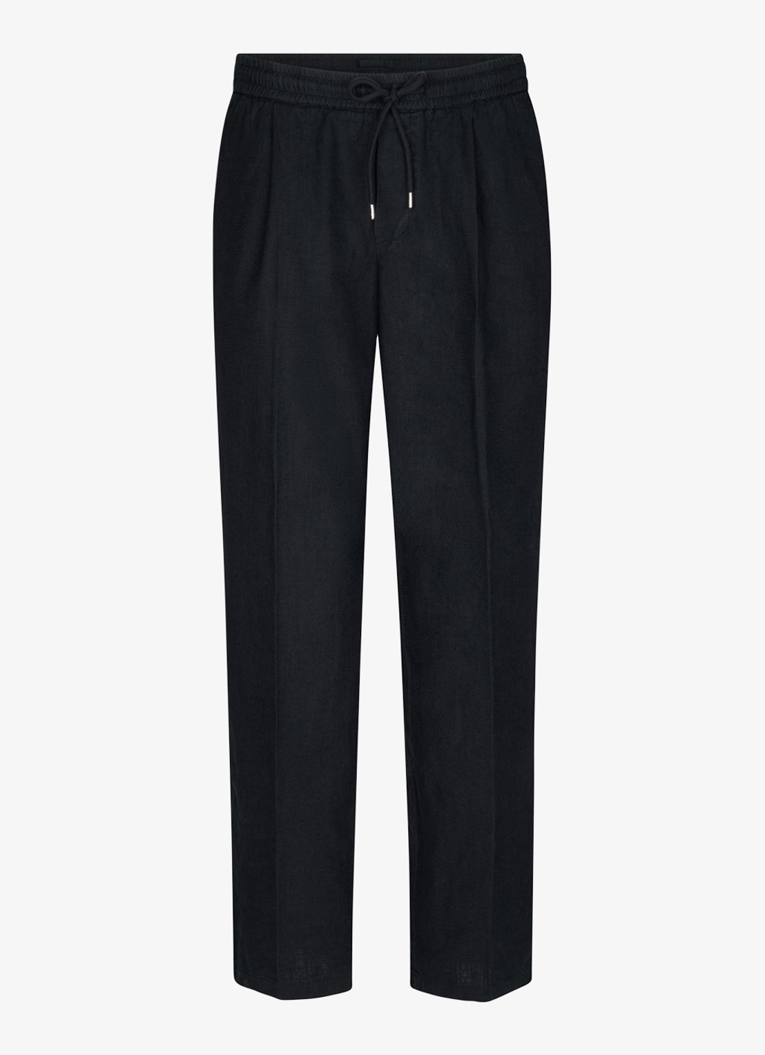 Profuomo Loose fit broek in linnenblend - voorkant blauw