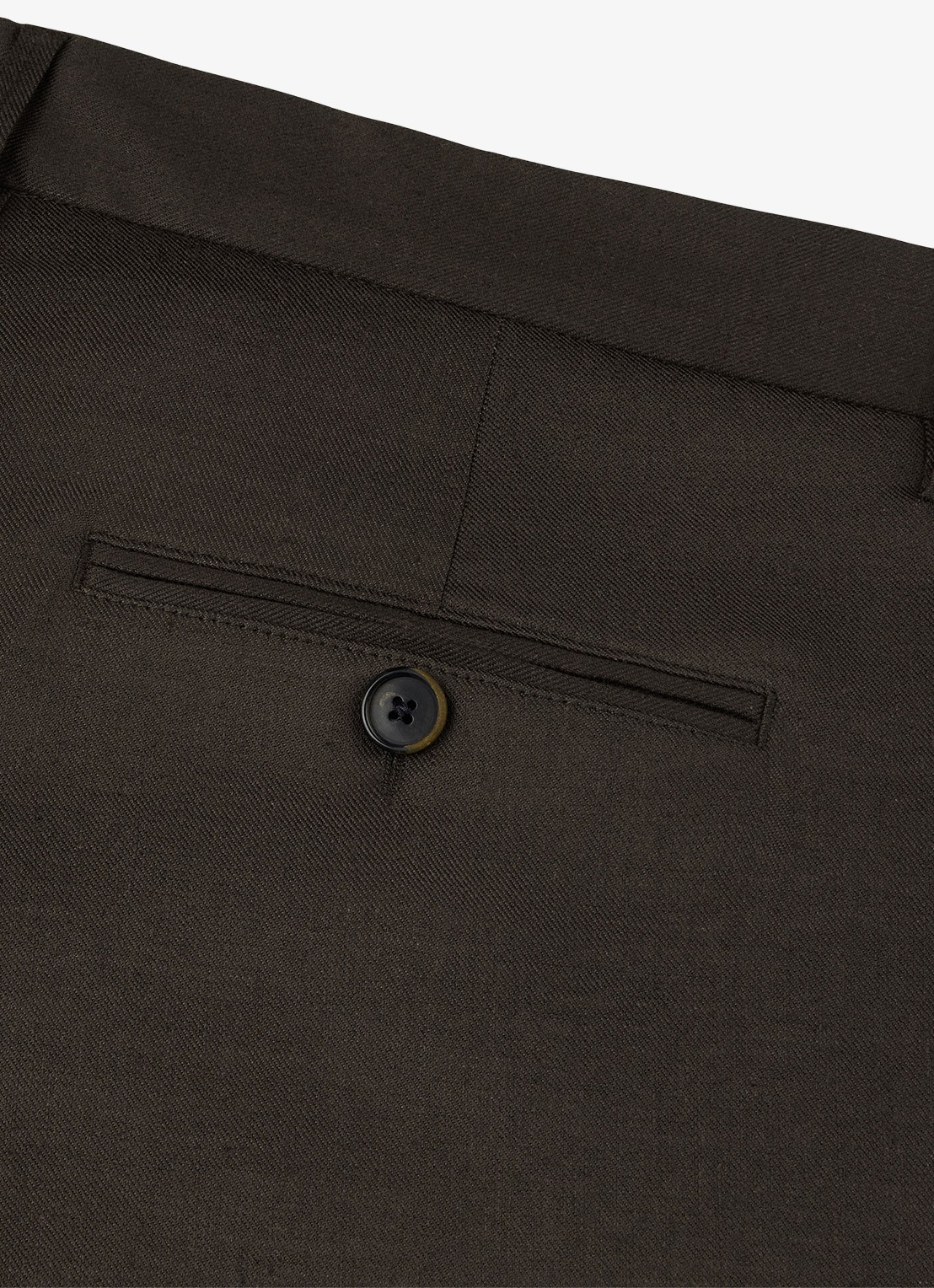 Profuomo Loose fit chino in linnenblend - detail 6 donkerbruin