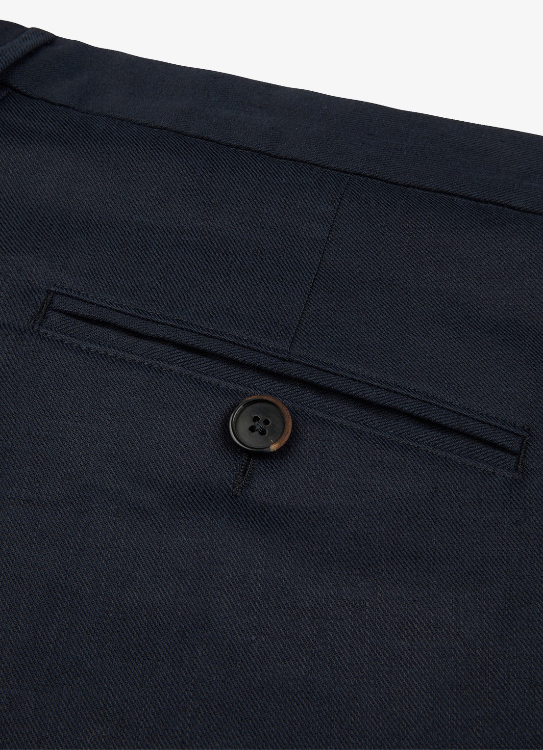 Profuomo Loose fit chino in linnenblend - detail 6 donkerblauw