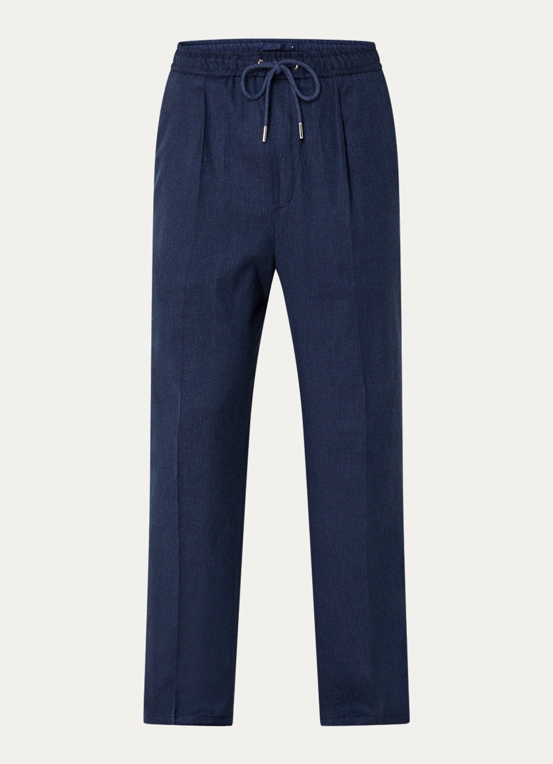 Profuomo Loose fit joggingbroek in linnenblend - voorkant 2 donkerblauw