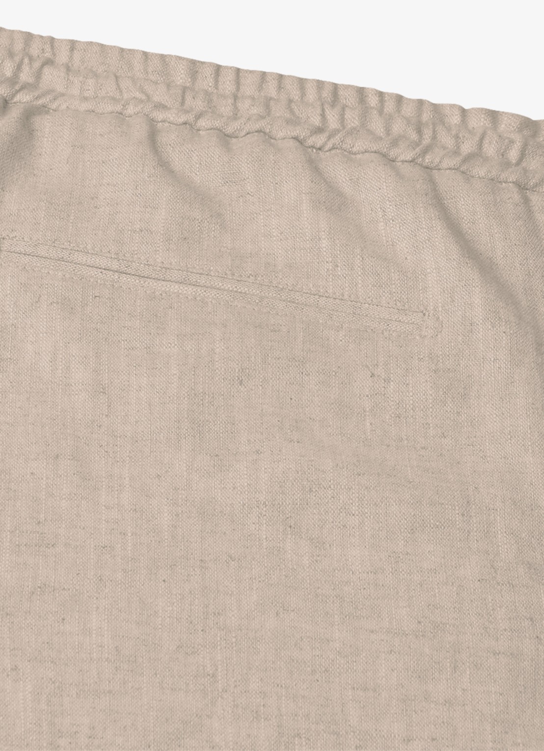 Profuomo Loose fit korte broek in linnenblend - detail 4 beige