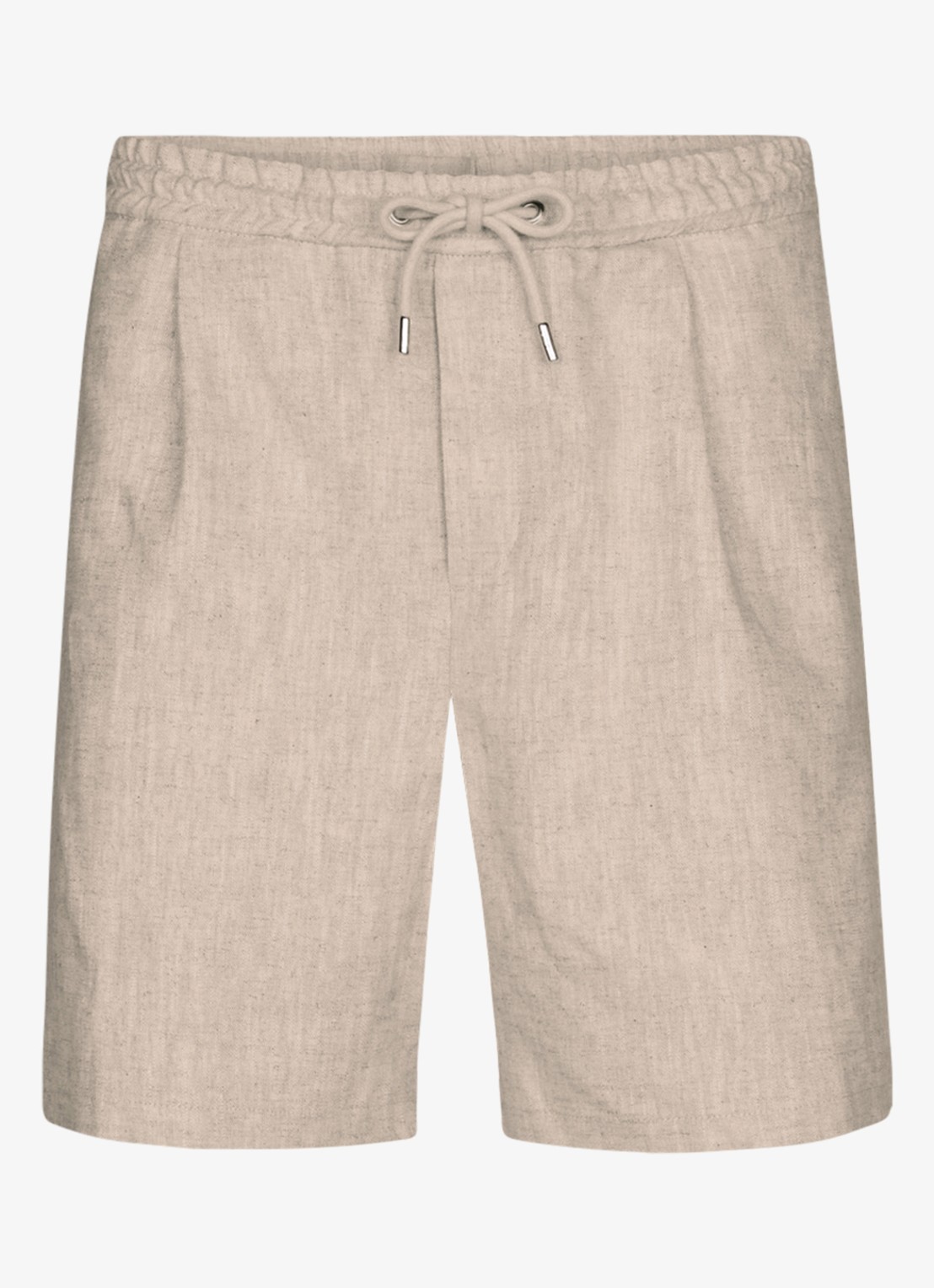 Profuomo Loose fit korte broek in linnenblend - voorkant 5 beige