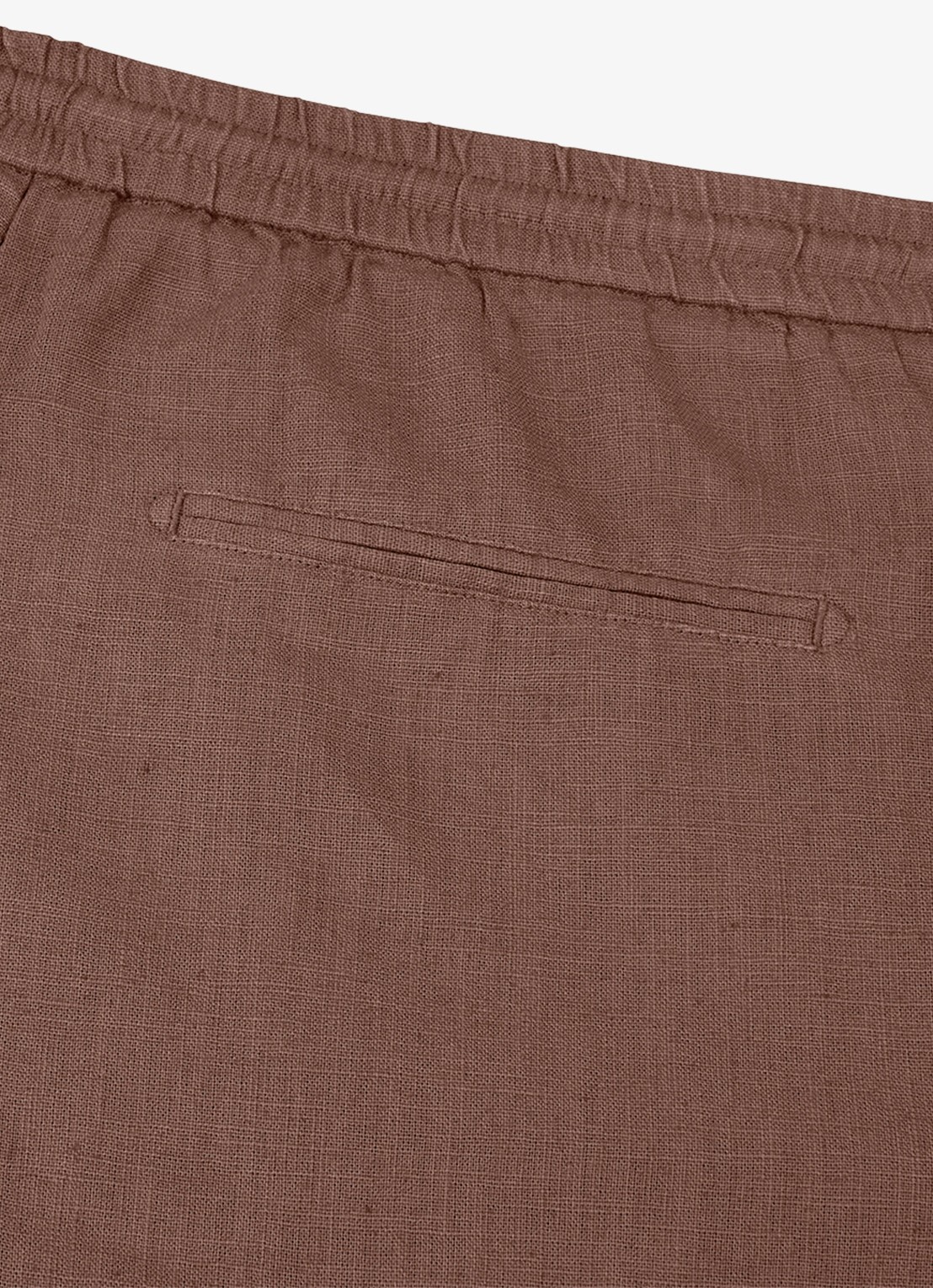 Profuomo Loose fit korte broek in linnenblend - detail 4 clay