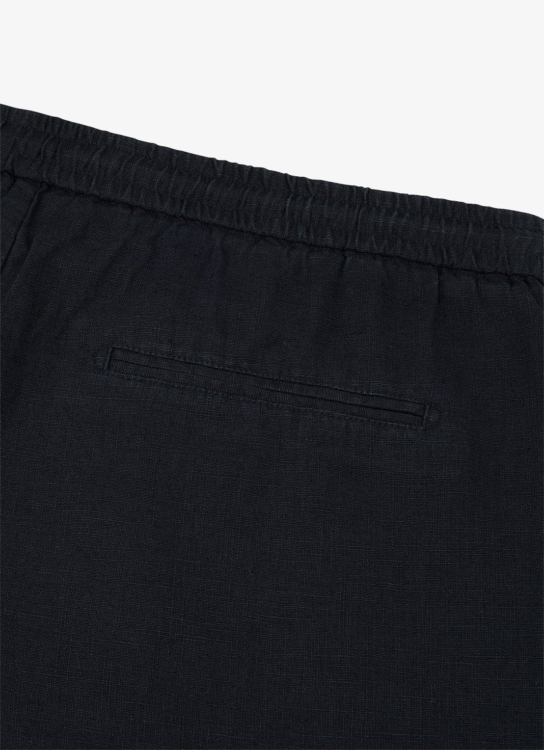 Profuomo Loose fit korte broek in linnenblend - detail 3 blauw