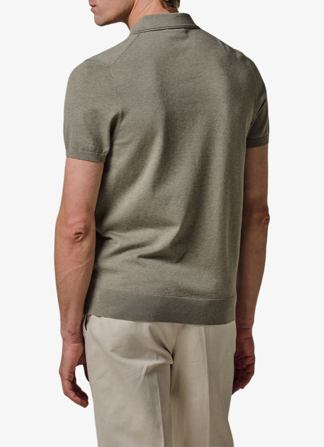 Profuomo Luxury basic polo in lyocell blend - achterkant 4 groen