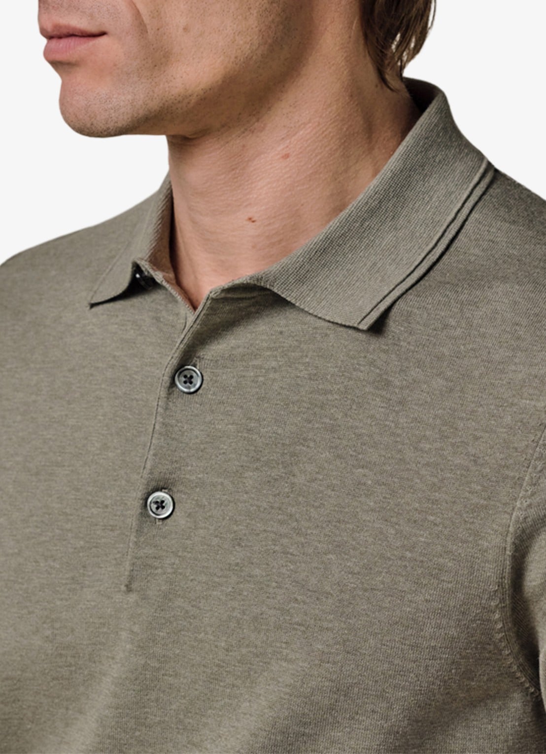 Profuomo Luxury basic polo in lyocell blend - detail 2 groen