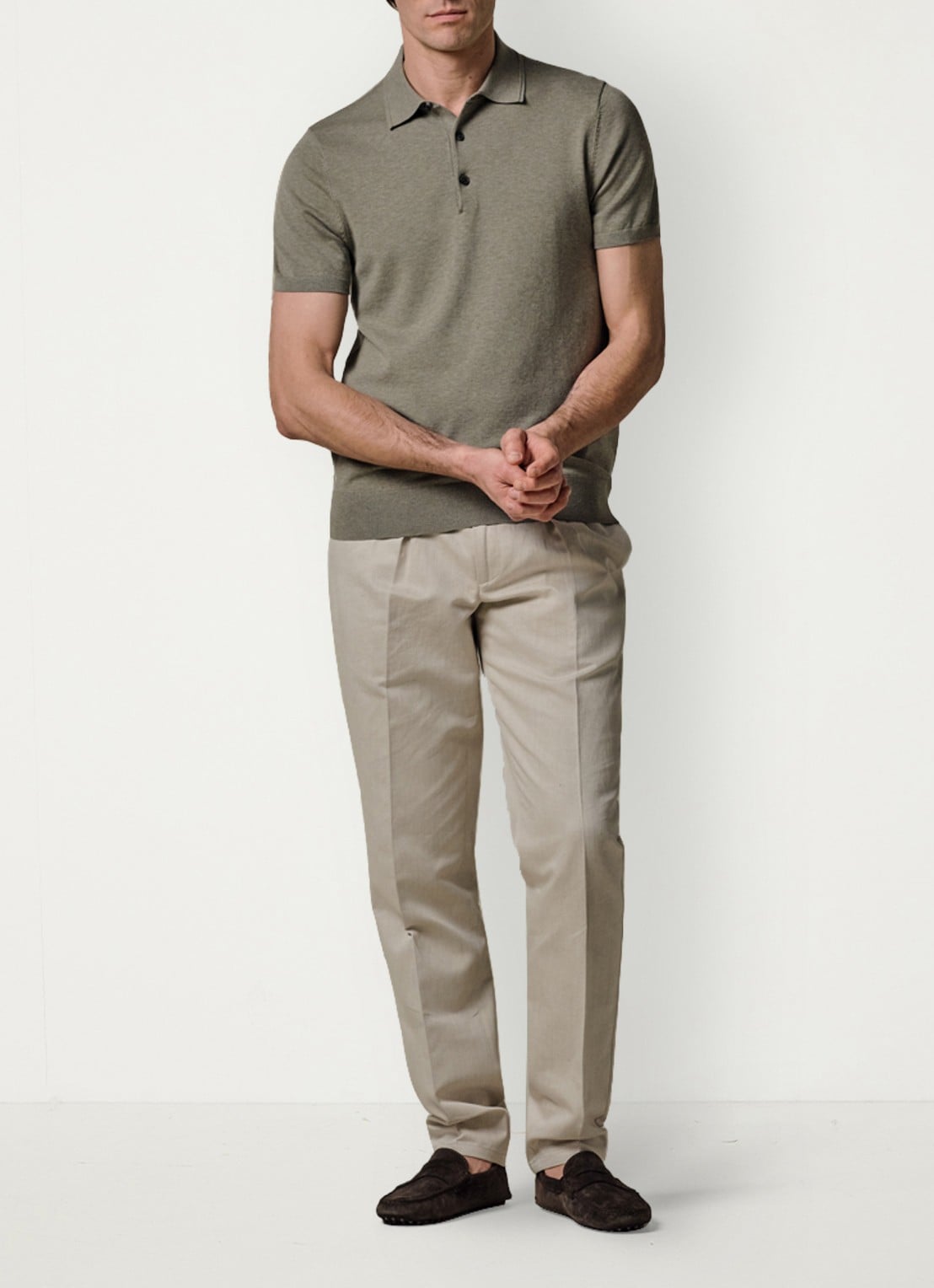Profuomo Luxury basic polo in lyocell blend - voorkant 6 groen