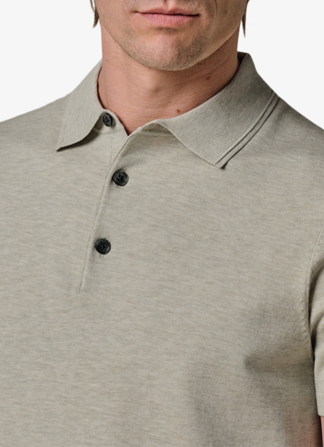 Profuomo Luxury basic polo in lyocell blend - detail 5 lichtgroen